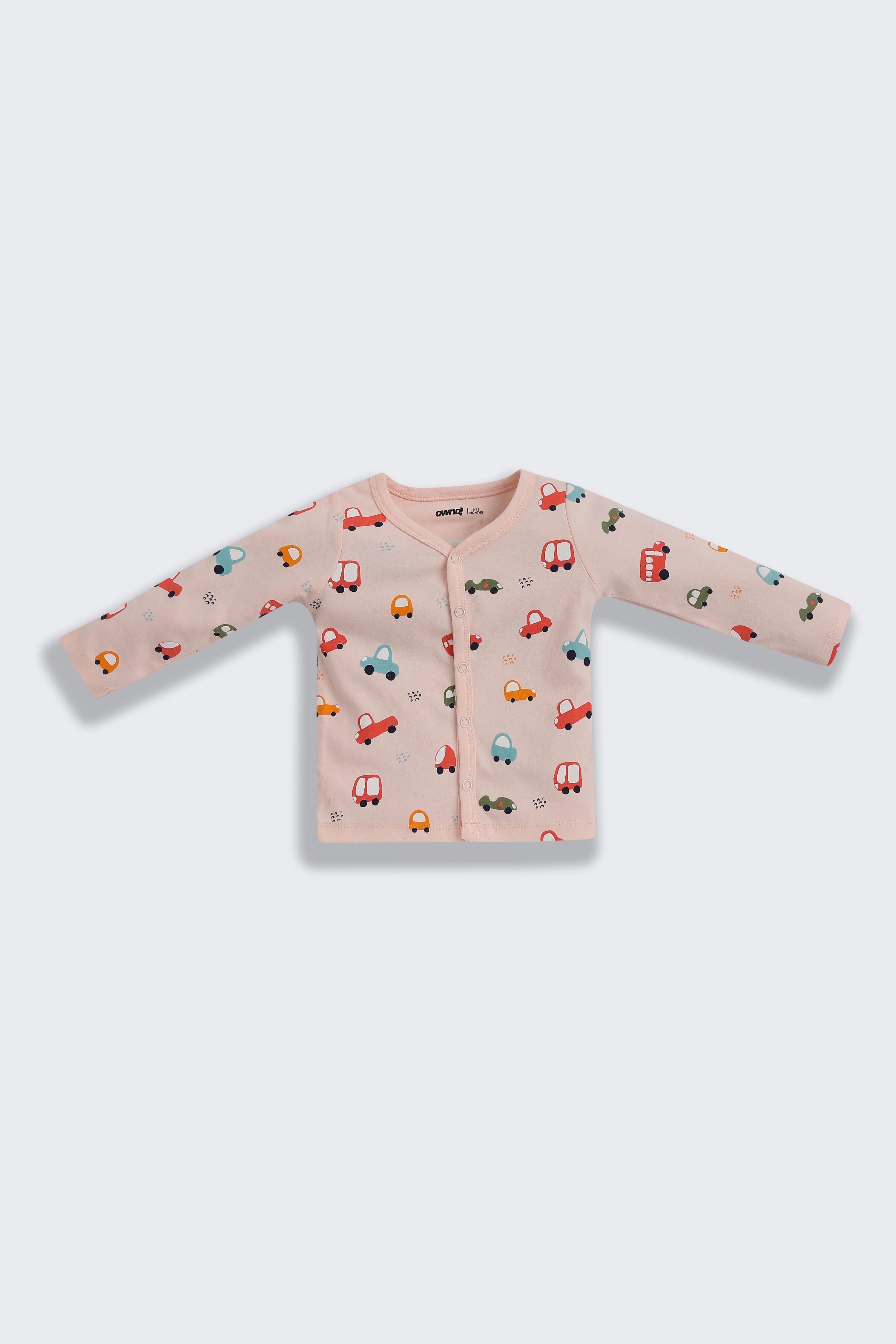 Peach Car Printed Regular Fit Co-ord Set for Infant Boys - Image 3