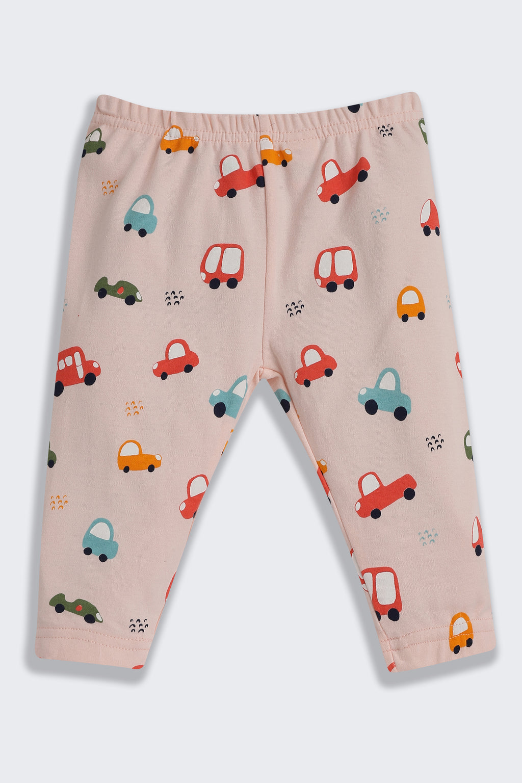 Peach Car Printed Regular Fit Co-ord Set for Infant Boys - Image 5