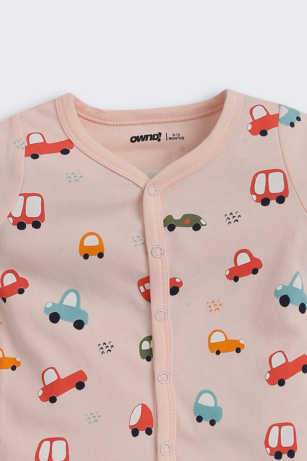 Peach Car Printed Regular Fit Co-ord Set for Infant Boys - Image 6