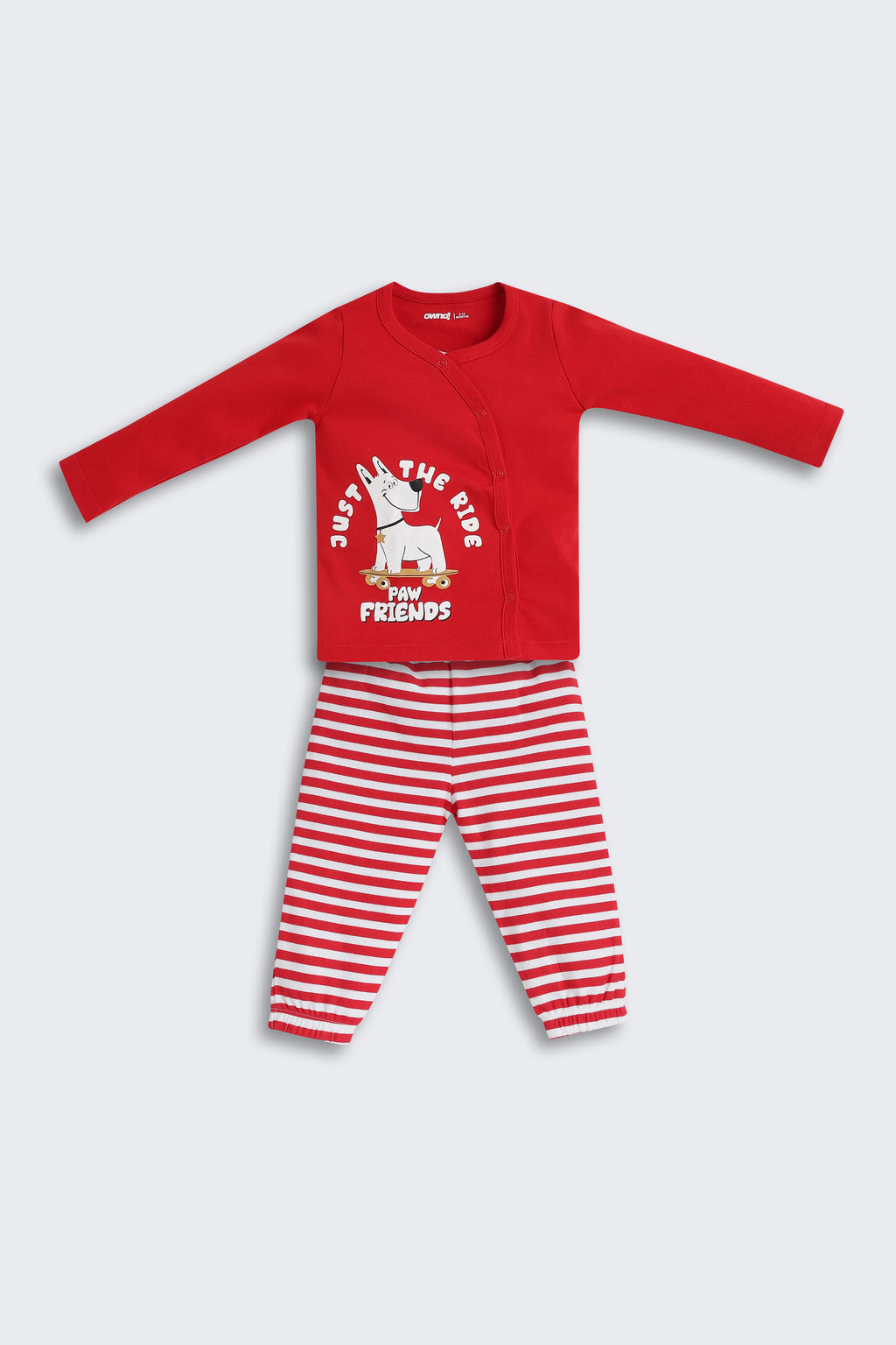 Red Dog Graphic Printed Regular Fit Co-ord Set for Infant Boys - Image 2