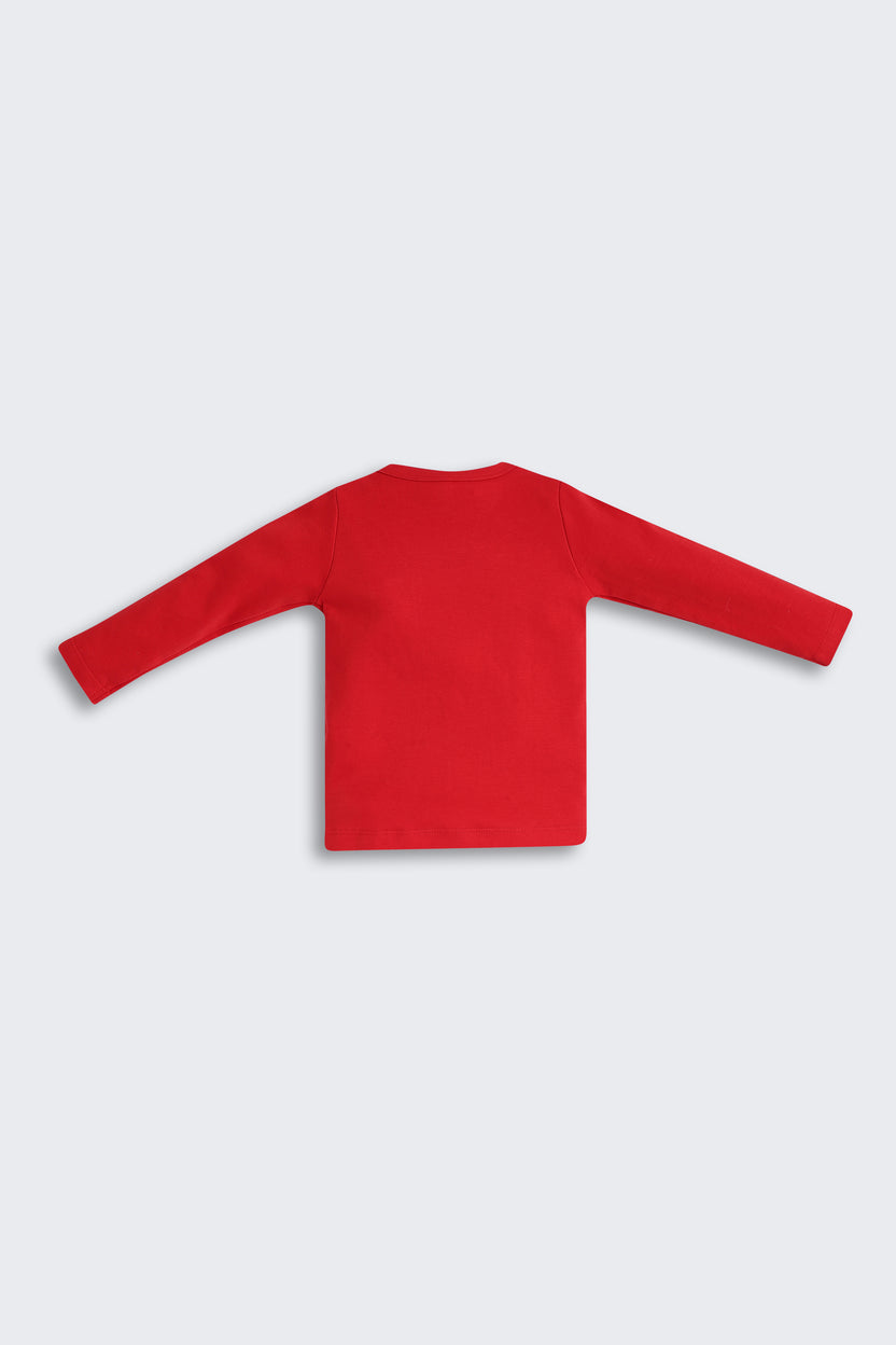 Red Dog Graphic Printed Regular Fit Co-ord Set For Infant Boys - Image 4