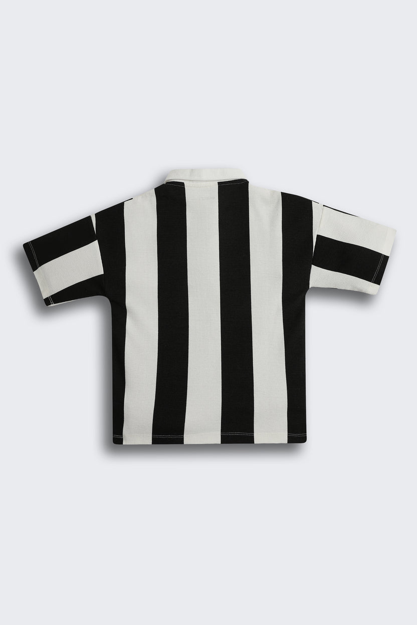 Black Stripes Regular Fit Polos for Boys - Image 3