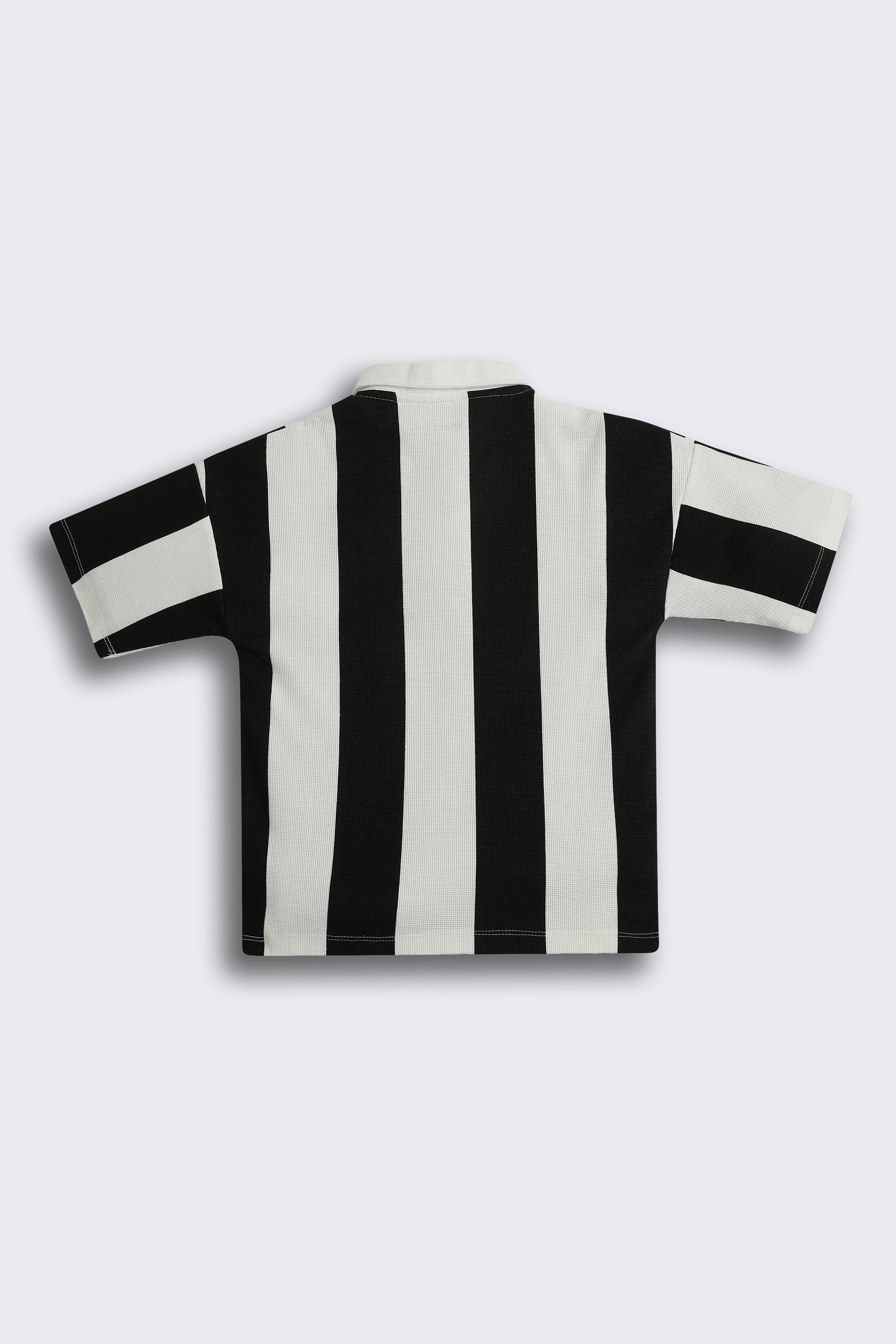 Black Stripes Regular Fit Polos for Boys - Image 3