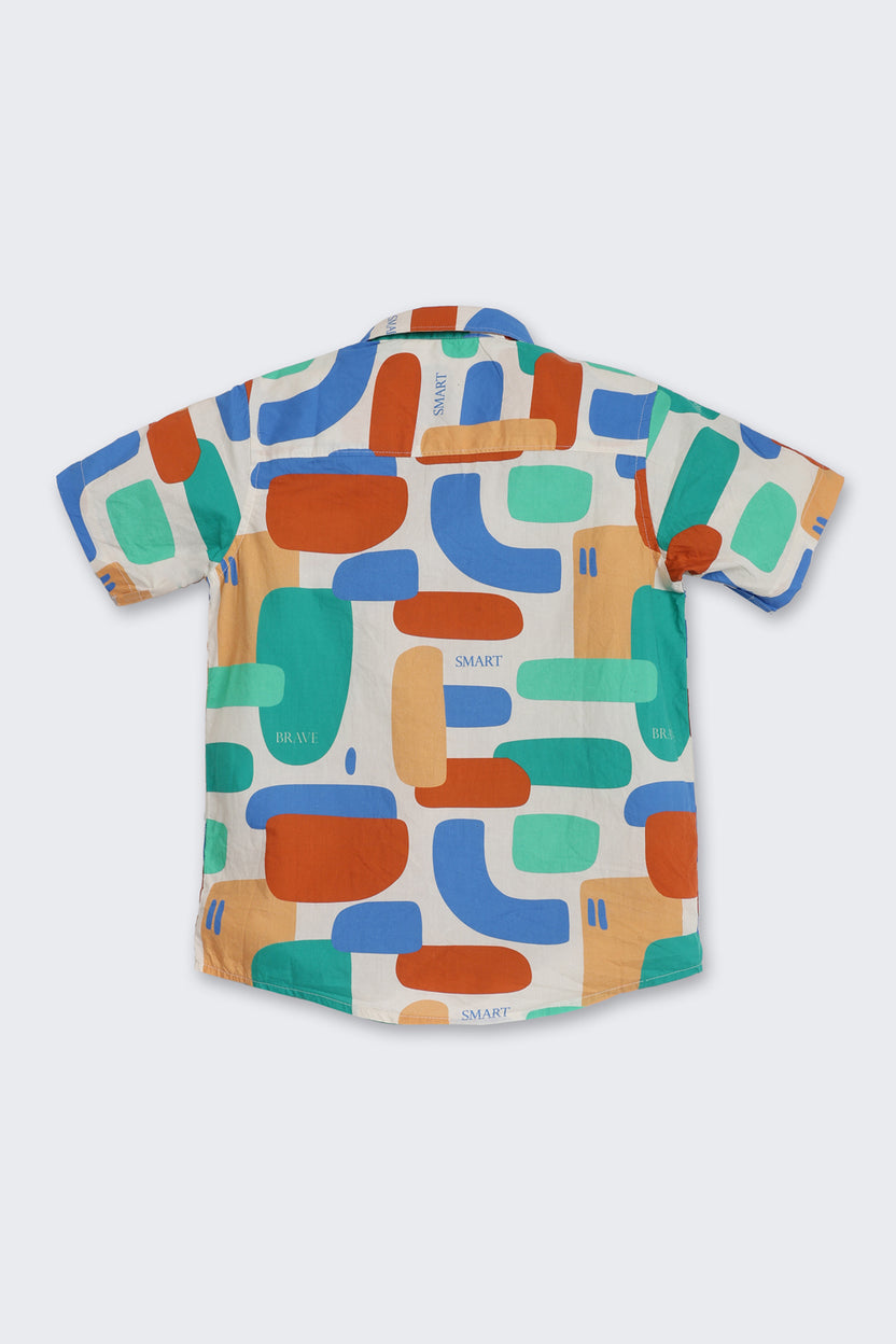 Multi-coloured Abstract Print Shirt for Boys - Image 3