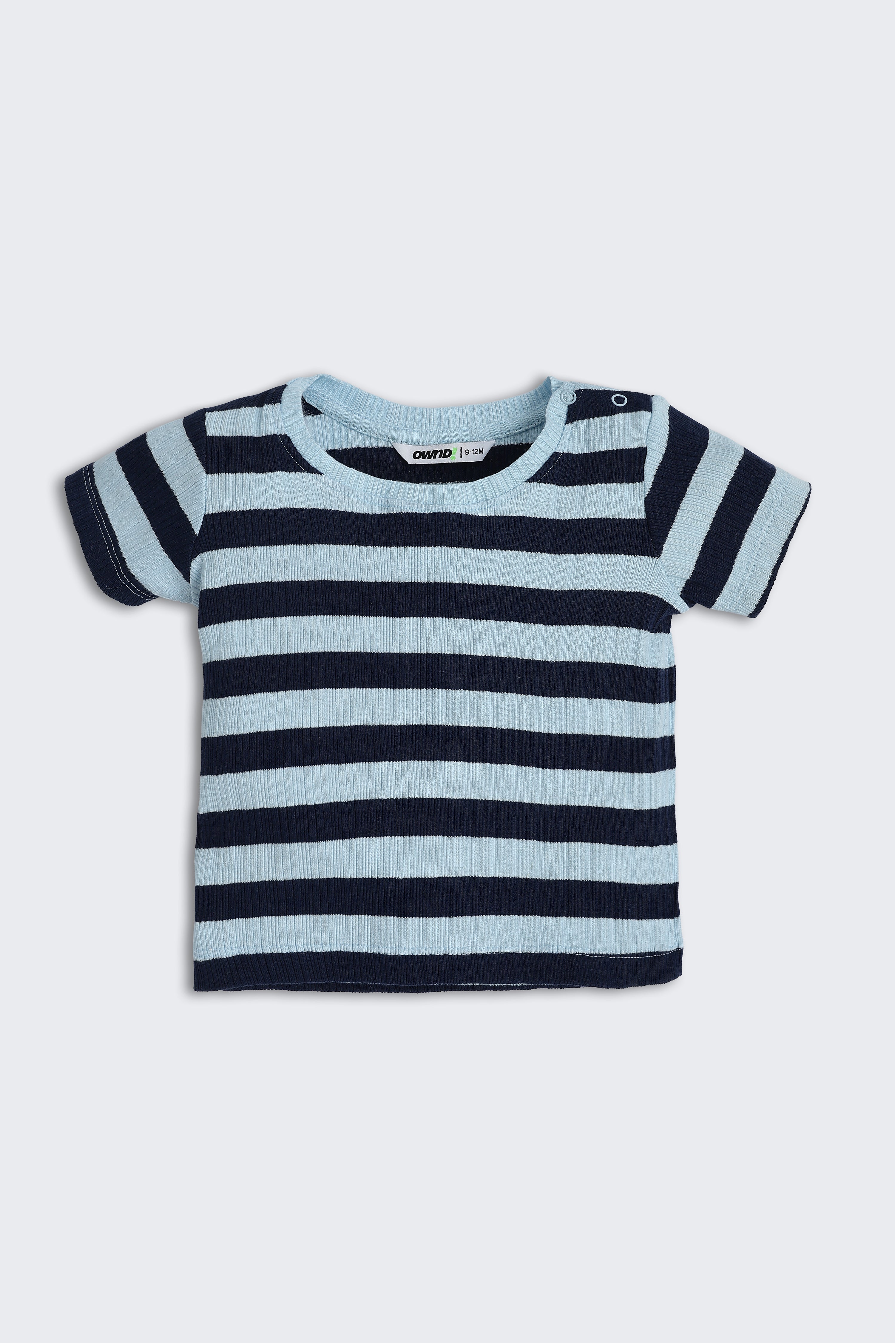 Blue Striped Regular Fit Co-ord Set for Infant Boys - Image 2