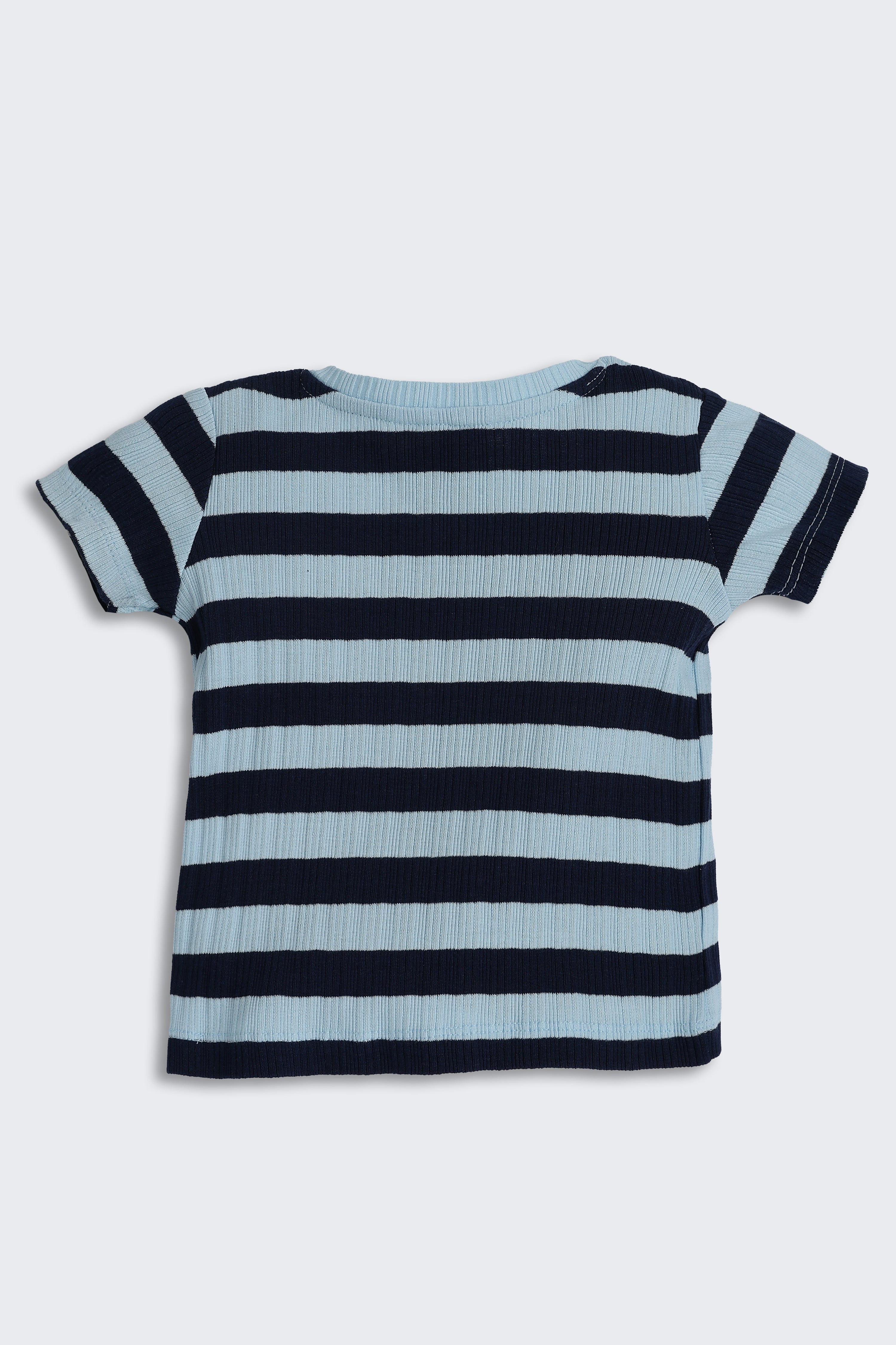 Blue Striped Regular Fit Co-ord Set for Infant Boys - Image 3