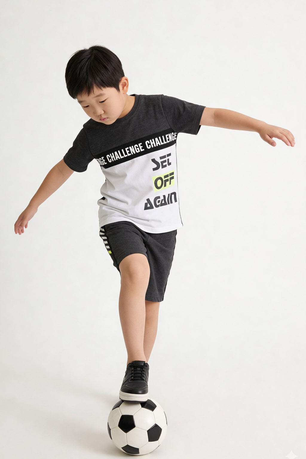 Dark Grey Graphic Printed Co-ord Set for Boys - Image 6