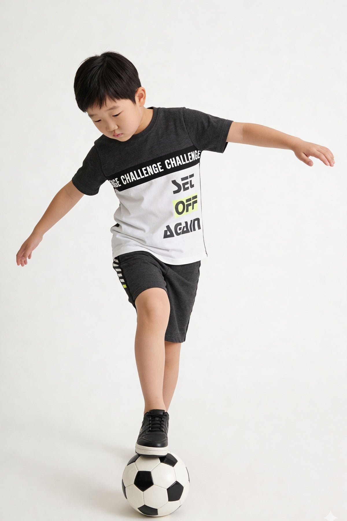 Dark Grey Graphic Printed Co-ord Set for Boys - Image 6
