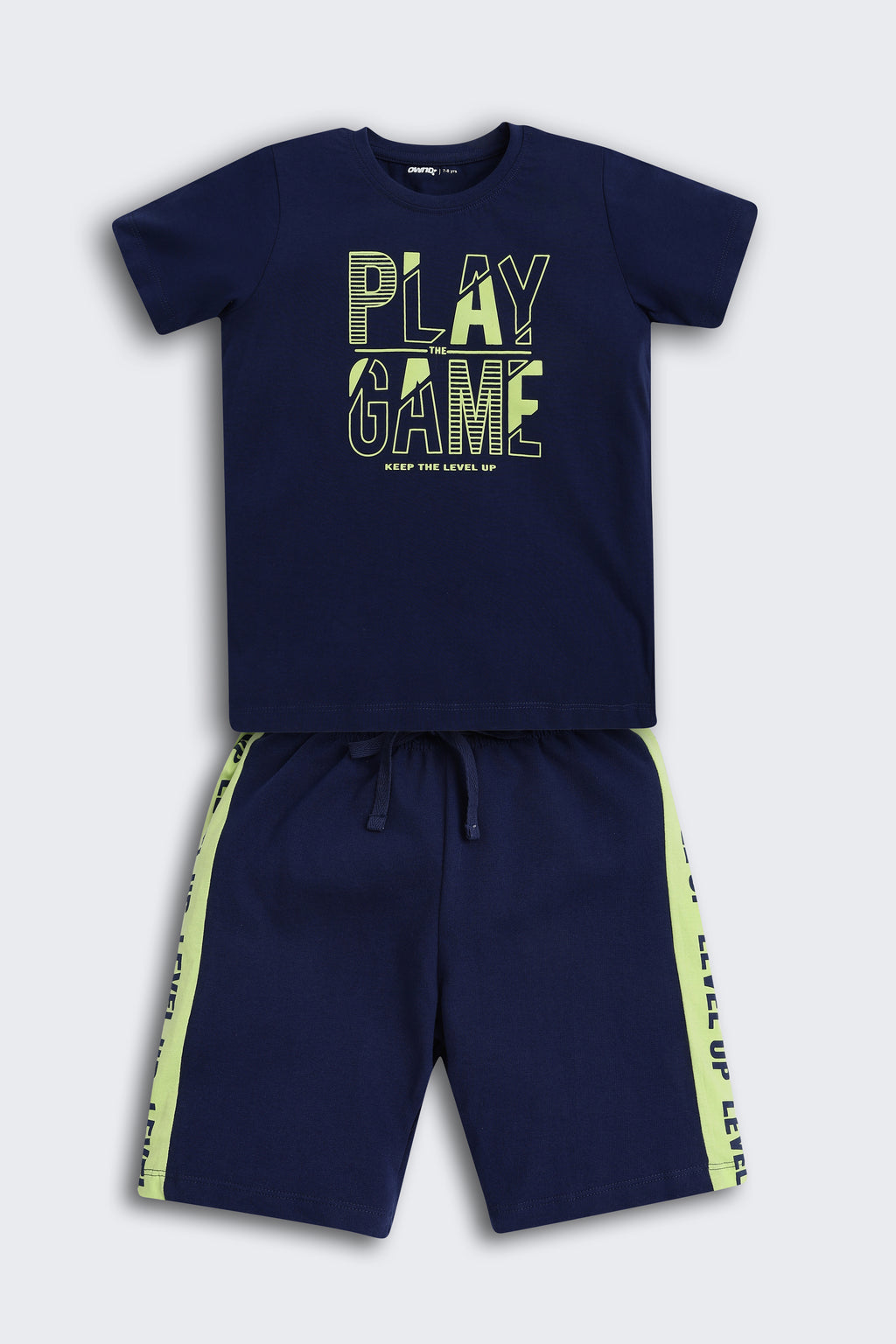 Navy Printed Regular Fit Co-ord Set for Boys - Image 2