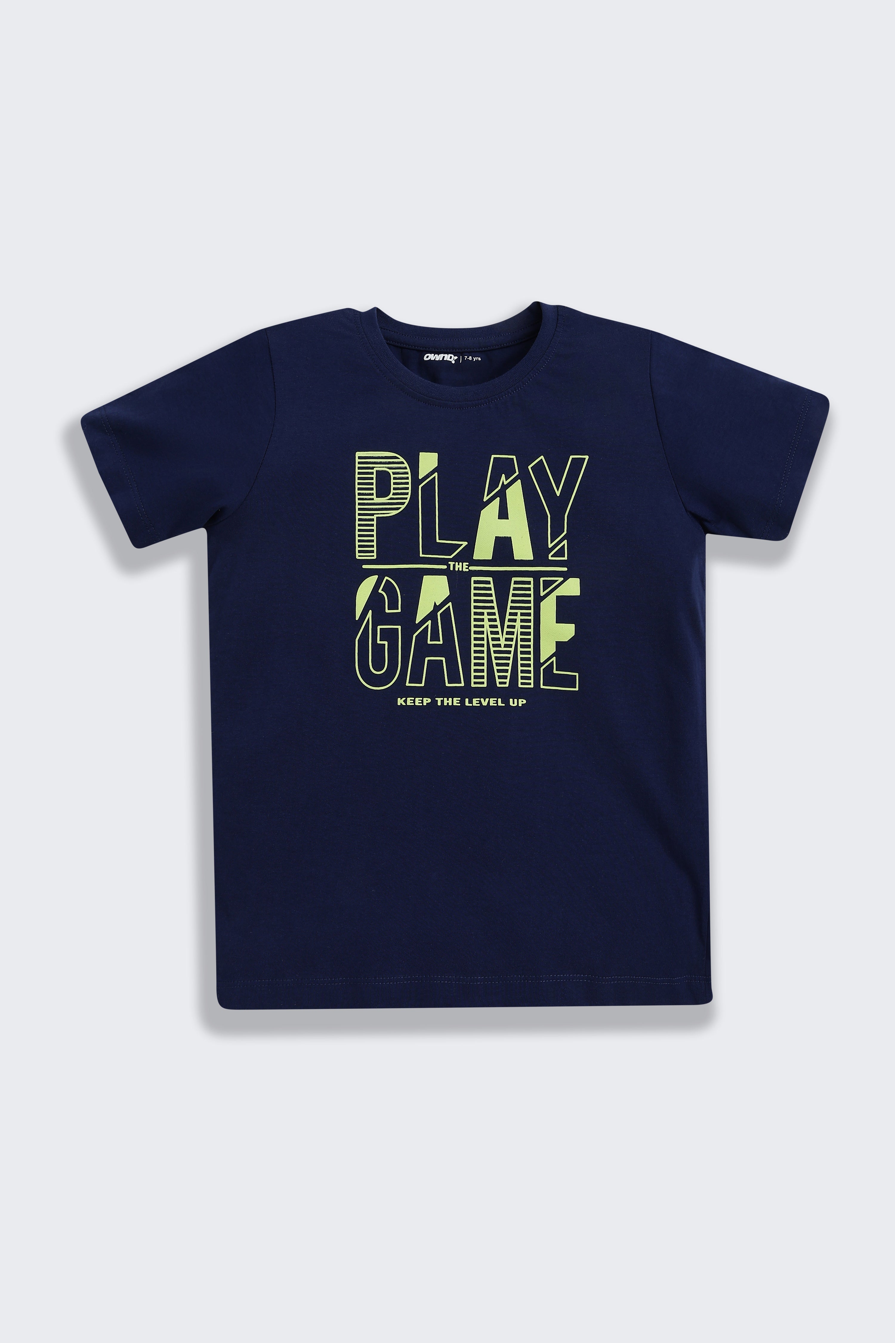 Navy Printed Regular Fit Co-ord Set for Boys - Image 3