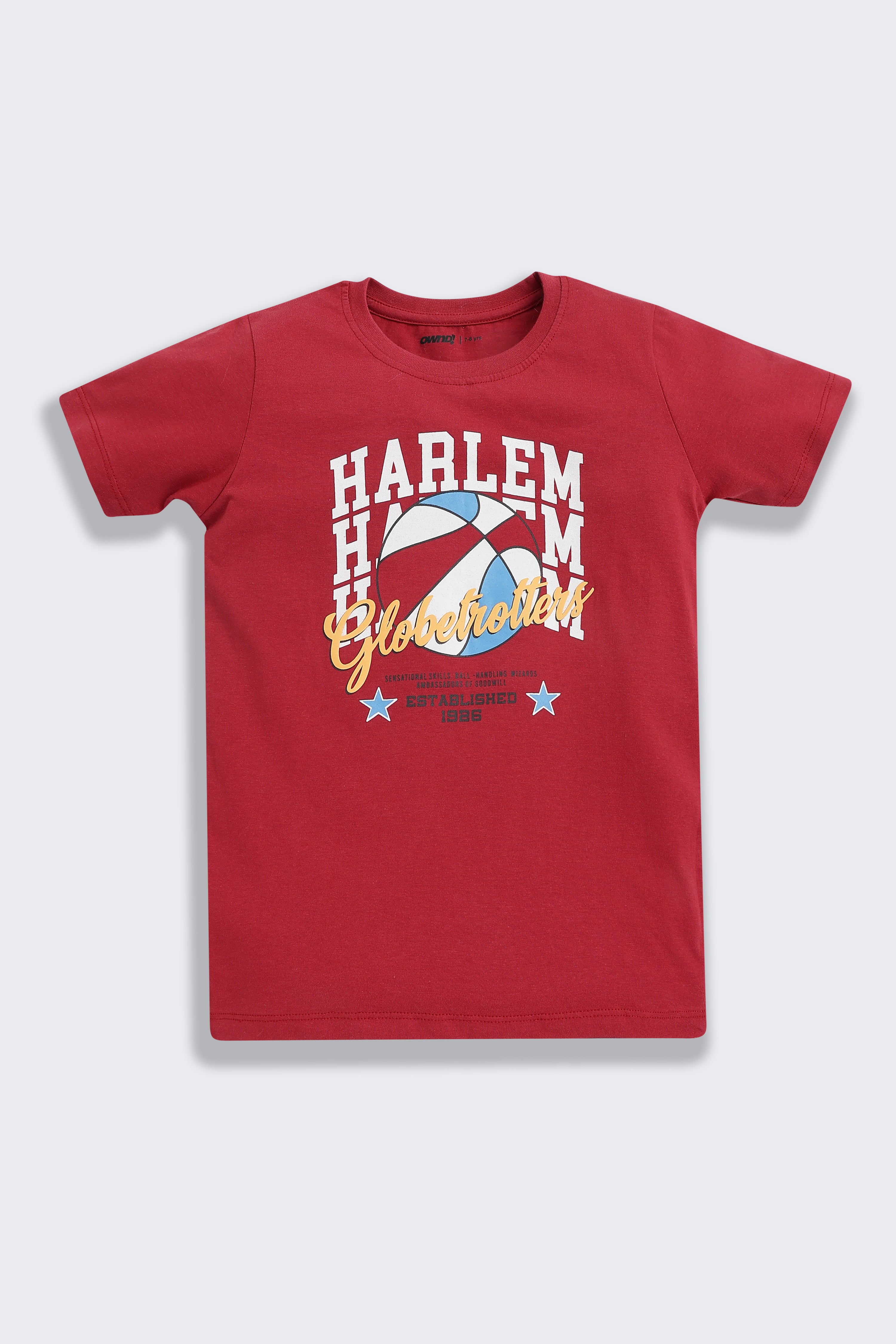 Maroon Graphic Printed Regular Fit Co-ord Set for Boys - Image 3
