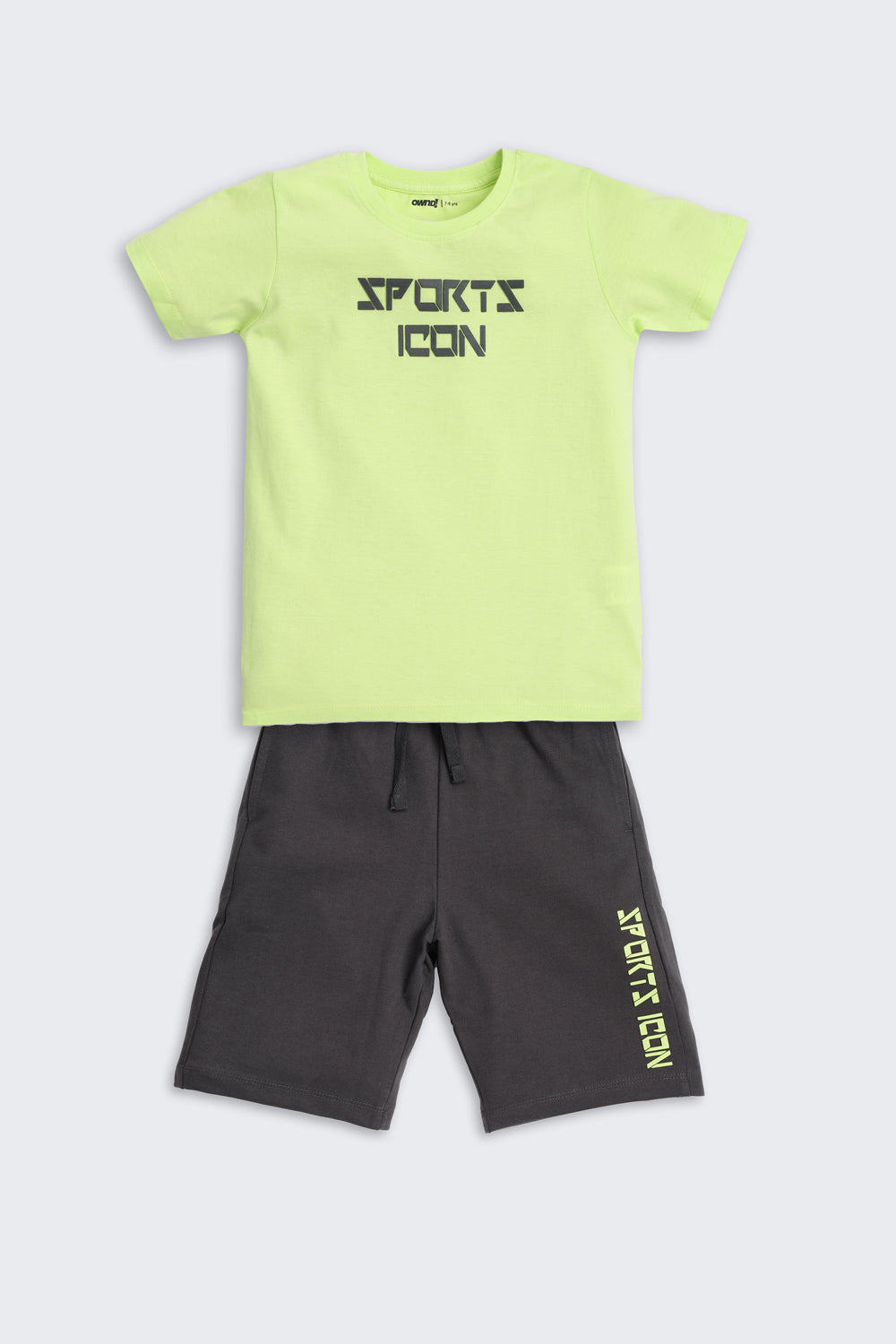 Lime Typographic Regular Fit Co-ord Set for Boys - Image 2