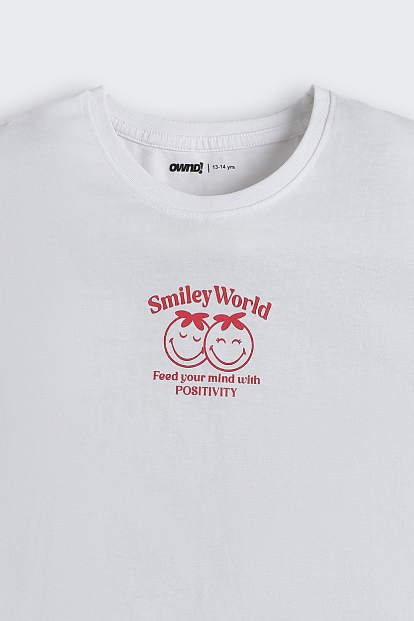 White Graphic Regular Fit T-Shirt for Tweens Girls - Image 4