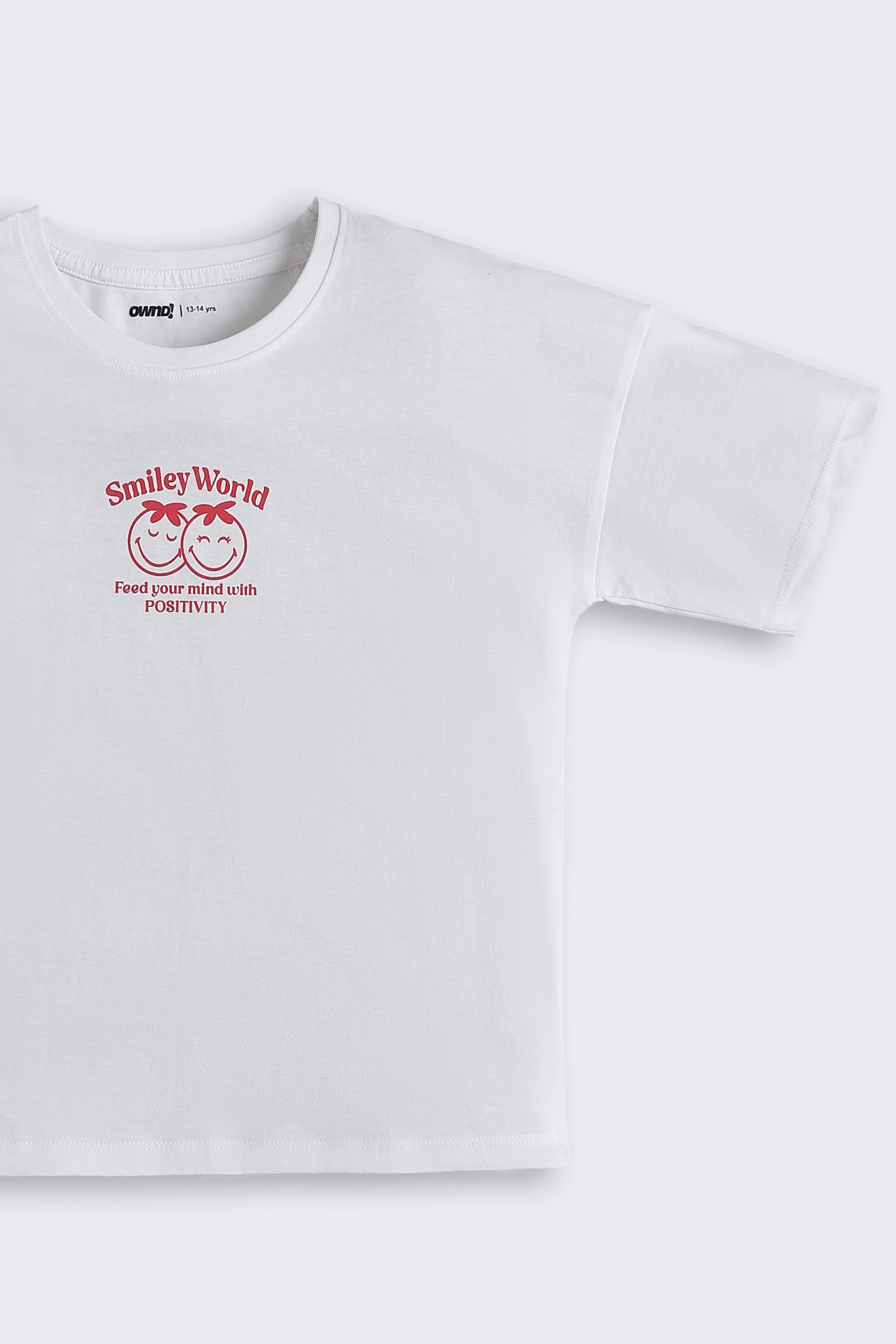 White Graphic Regular Fit T-Shirt for Tweens Girls - Image 5