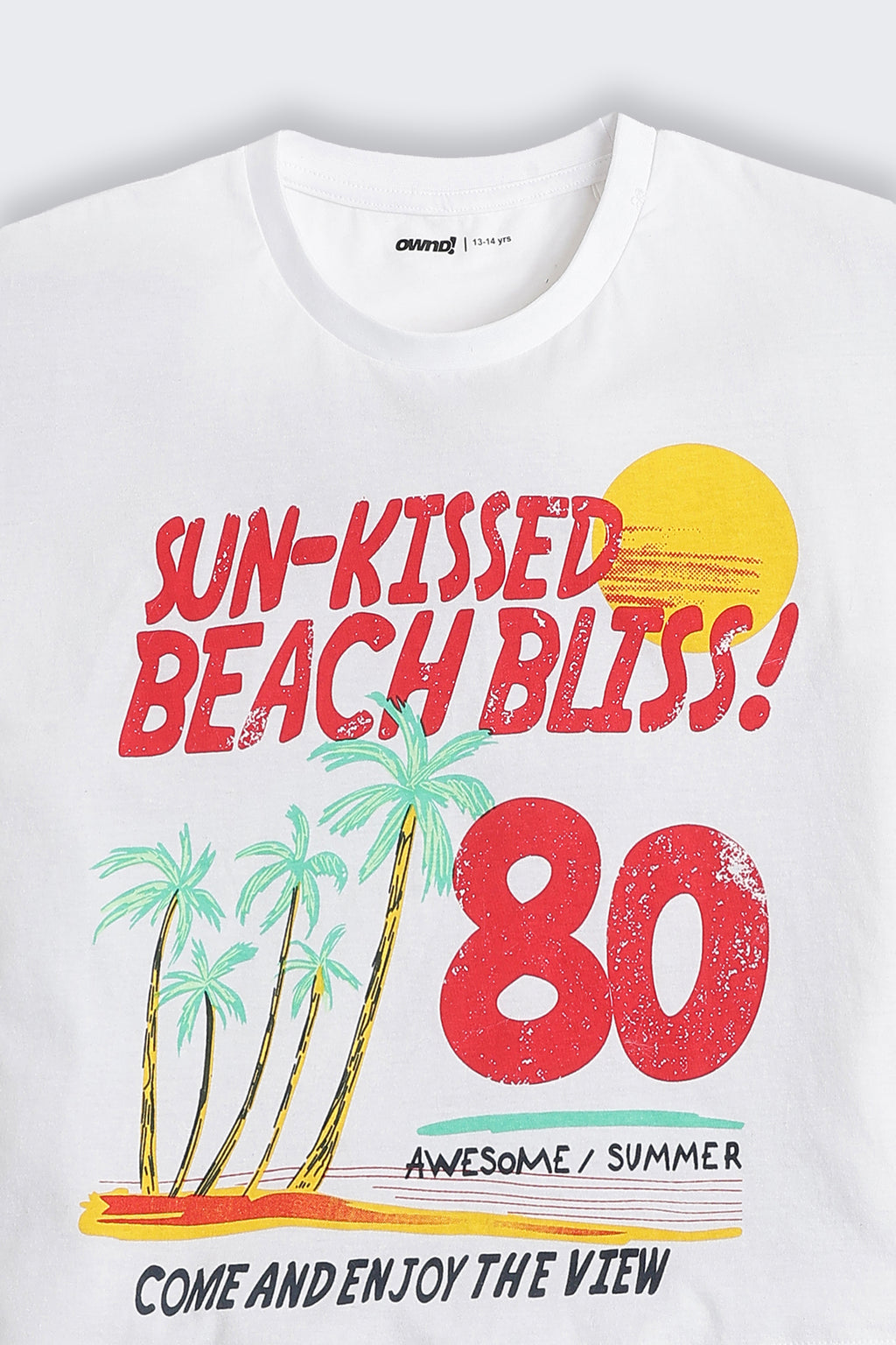 White Graphic Printed Regular Fit T-Shirt for Tweens Girls - Image 4