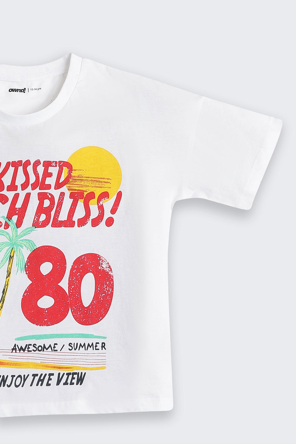 White Graphic Printed Regular Fit T-Shirt for Tweens Girls - Image 5