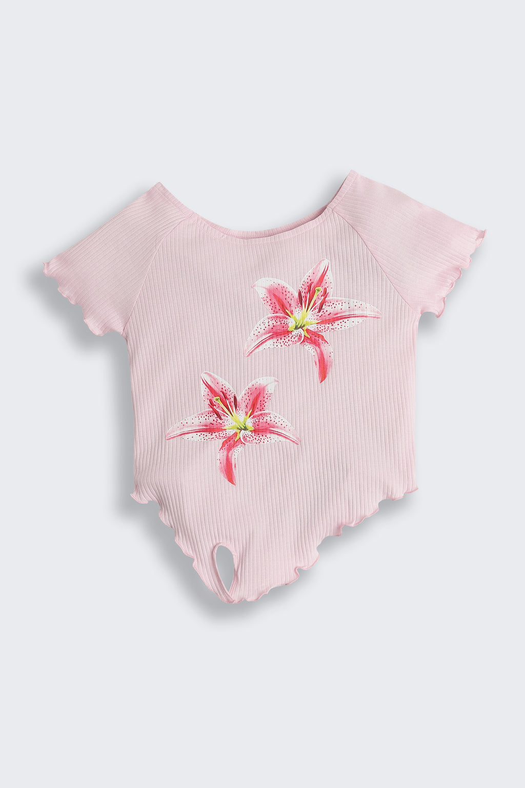 Pink Flower Printed Regular Fit Top for Tweens Girls - Image 2