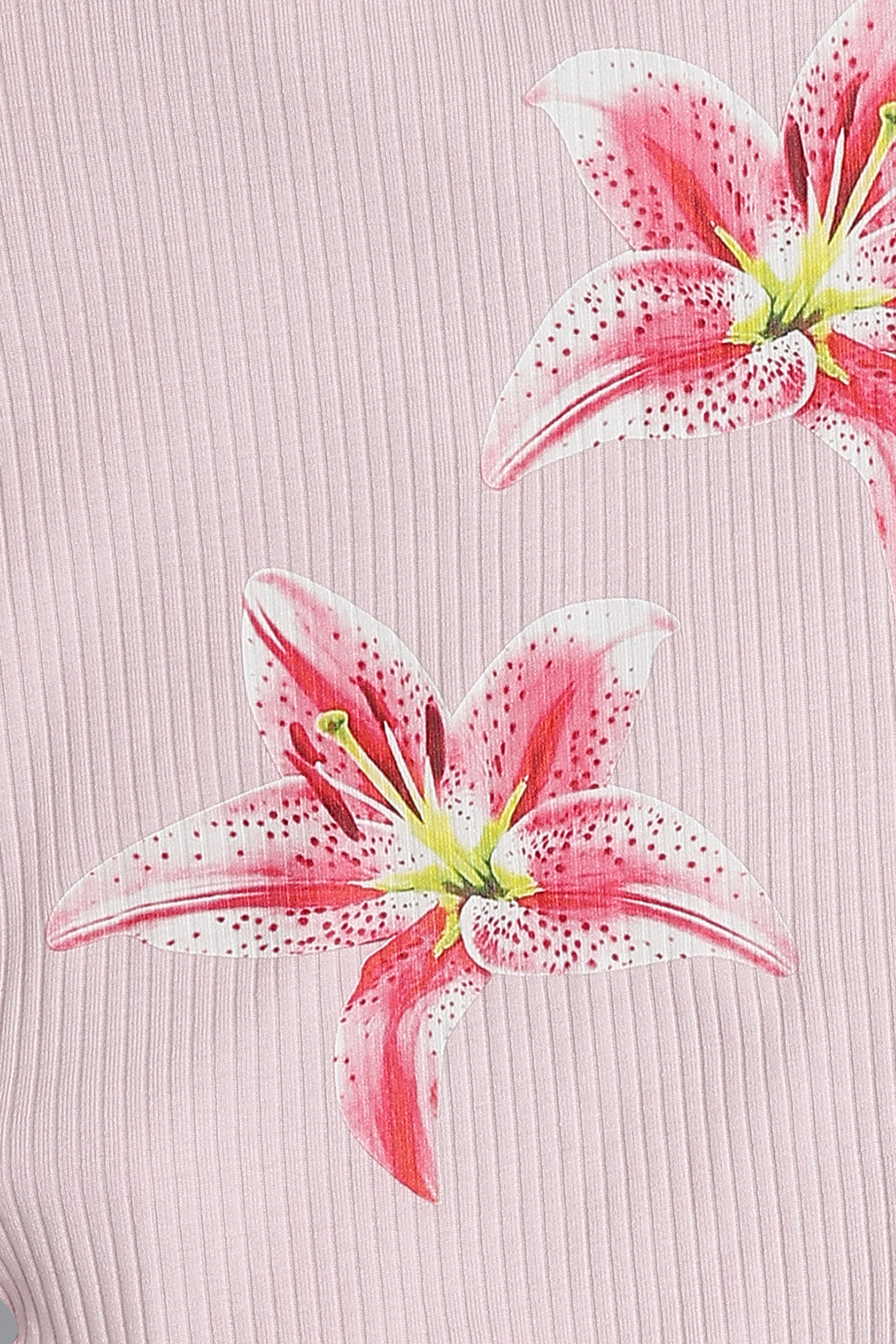 Pink Flower Printed Regular Fit Top for Tweens Girls - Image 6