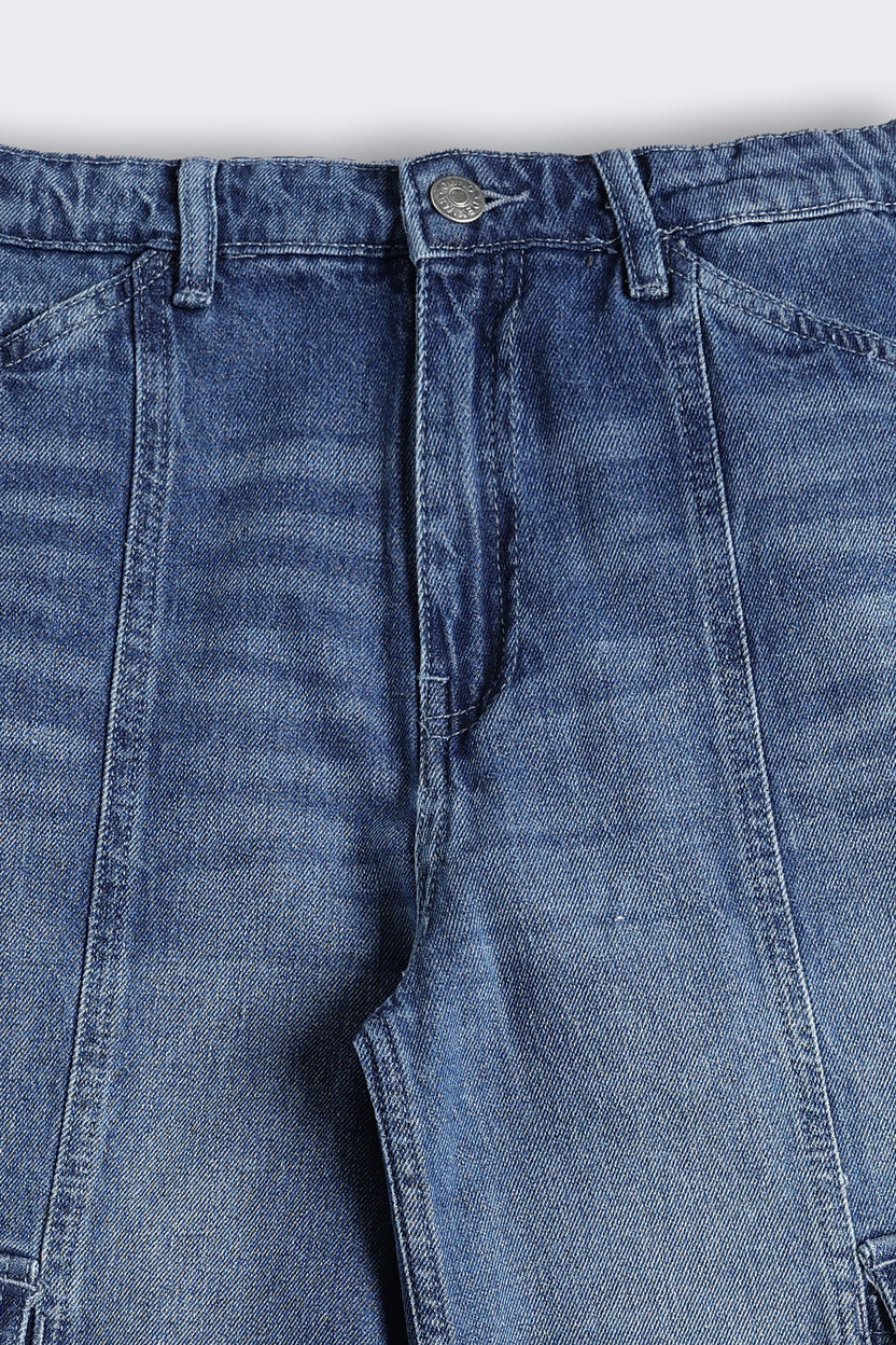 Navy 7 Pocketed Regular Fit Jeans for Tweens Girls - Image 4