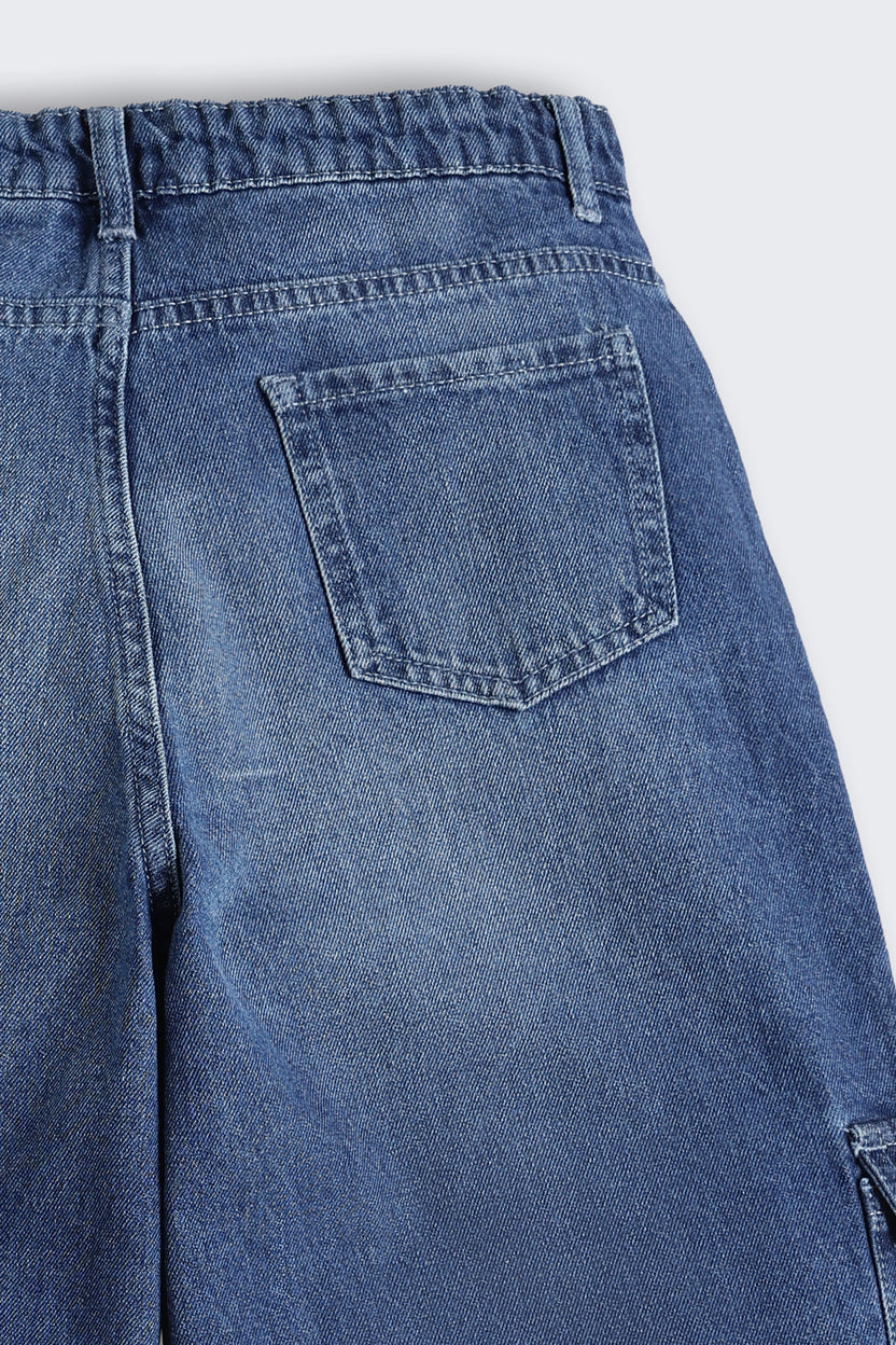 Navy 7 Pocketed Regular Fit Jeans for Tweens Girls - Image 5