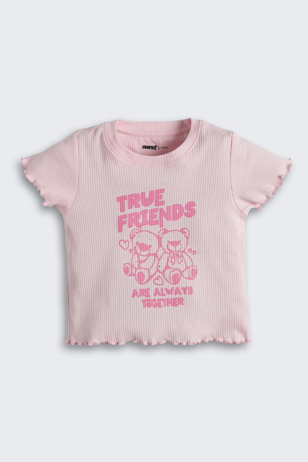 Pink Teddy Graphic Regular Fit T-Shirt for Girls - Image 2