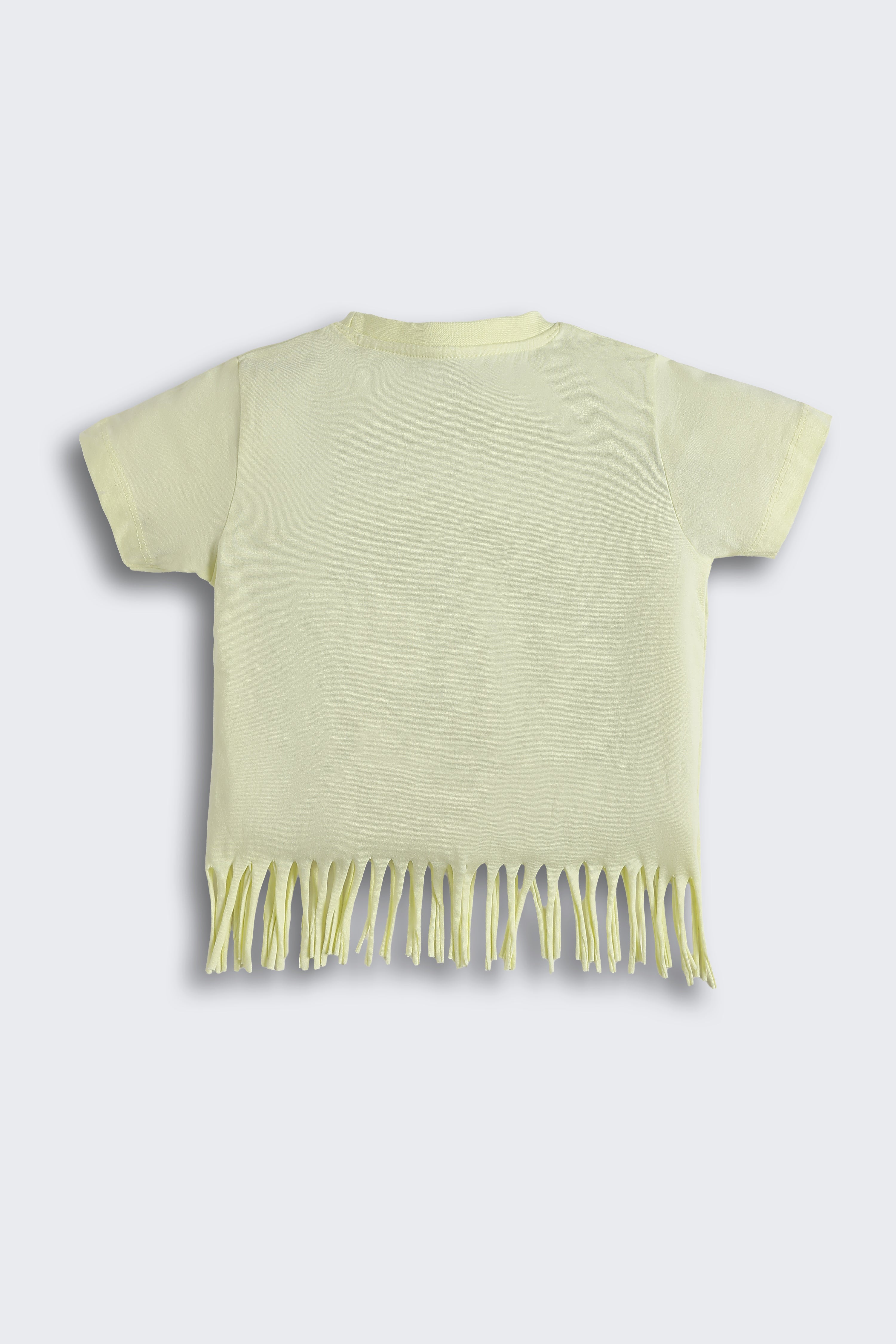 Yellow Graphic Regular Fit T-Shirt for Girls - Image 3