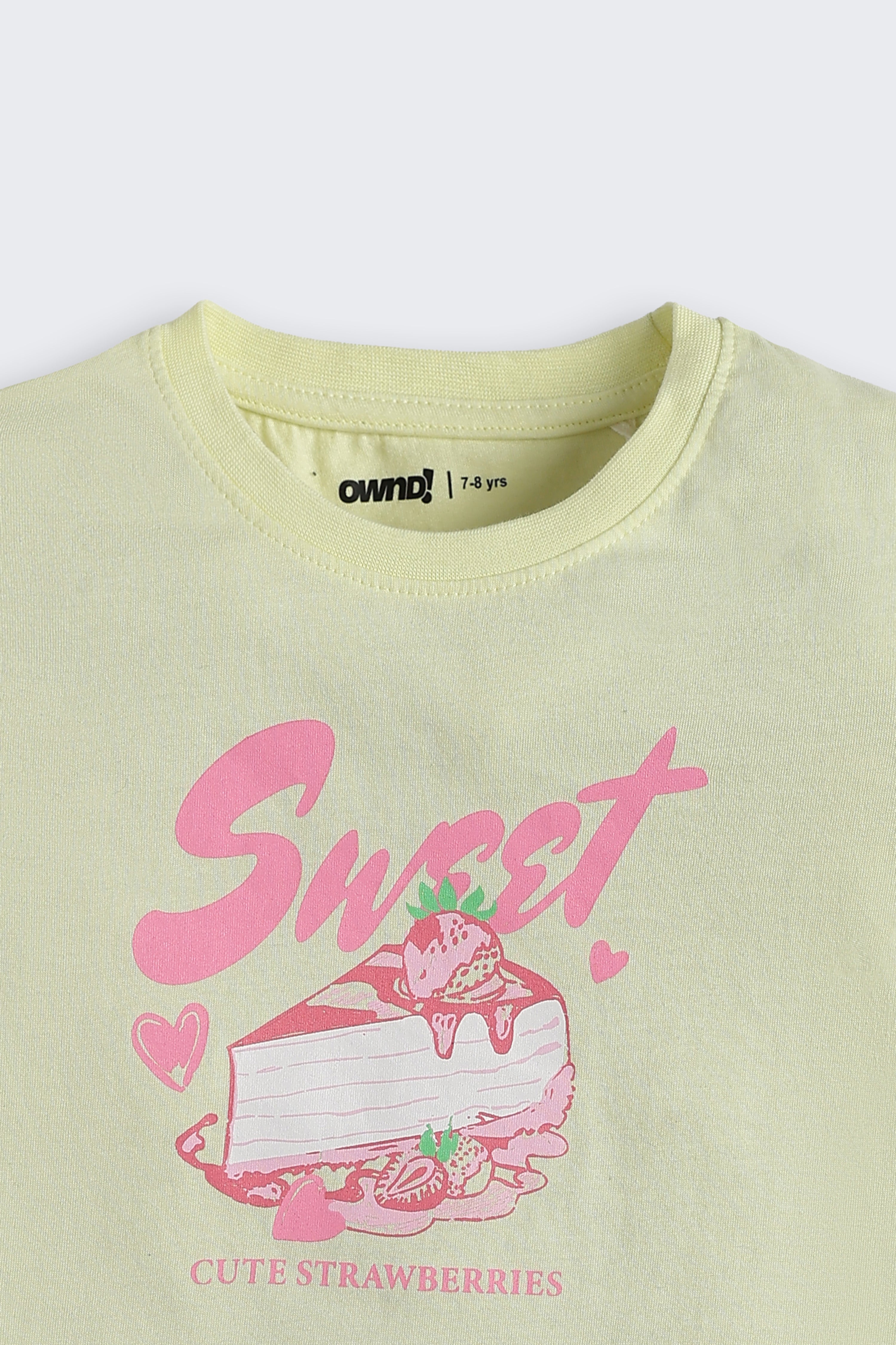 Yellow Graphic Regular Fit T-Shirt for Girls - Image 4