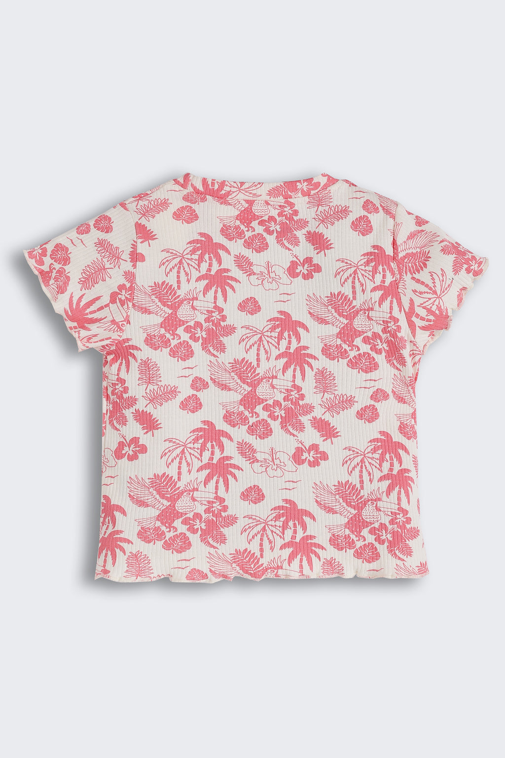 Pink Tropical Regular Fit T-Shirt for Girls - Image 3