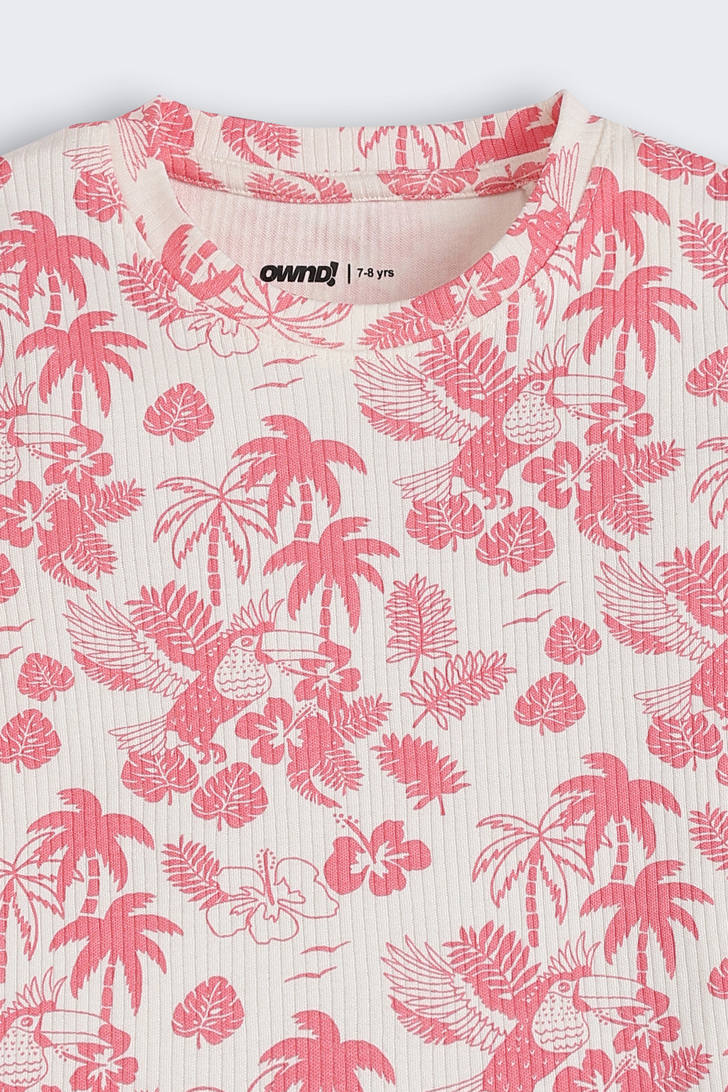Pink Tropical Regular Fit T-Shirt for Girls - Image 4