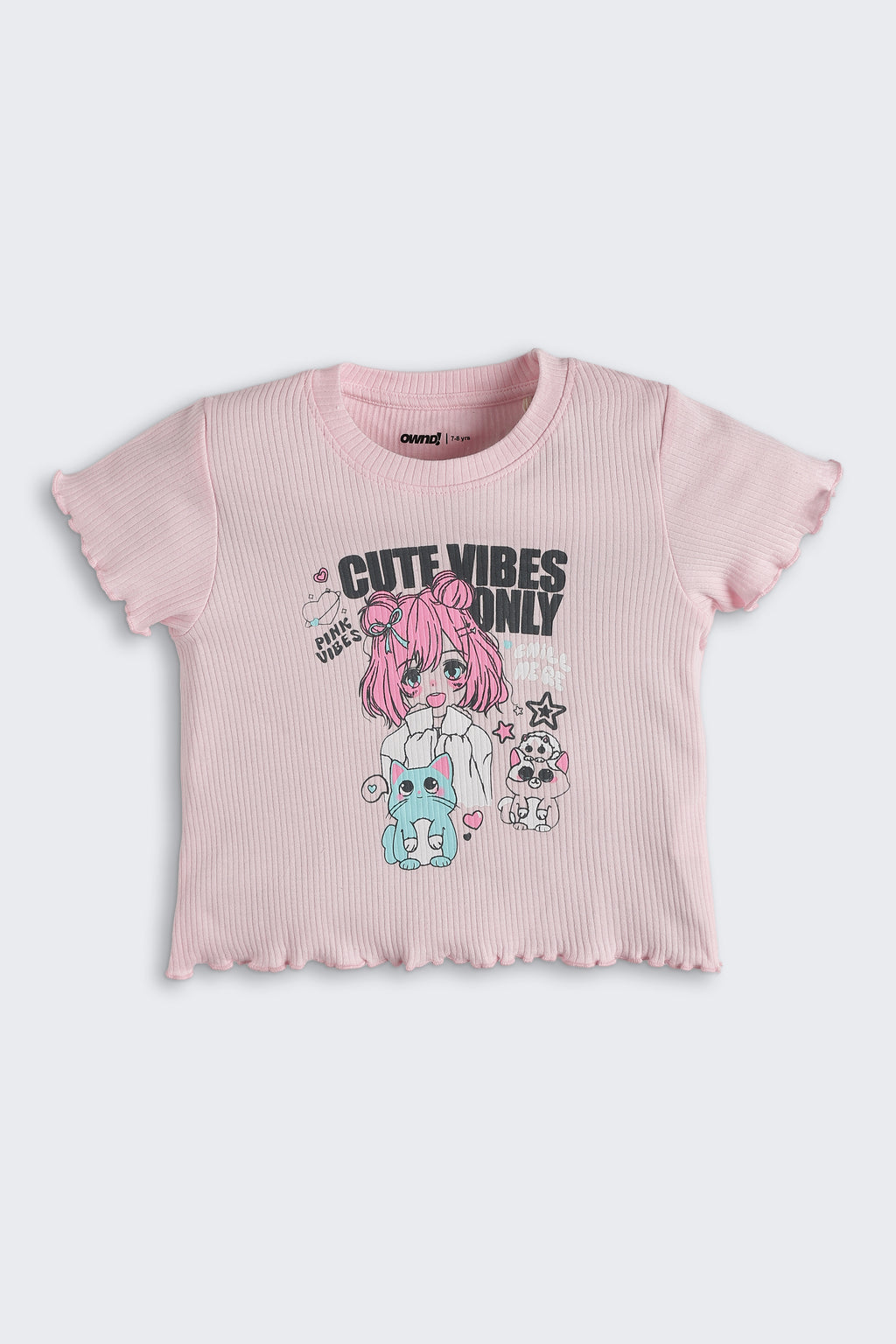 Pink Cutes Graphic Regular Fit T-Shirt for Girls - Image 2