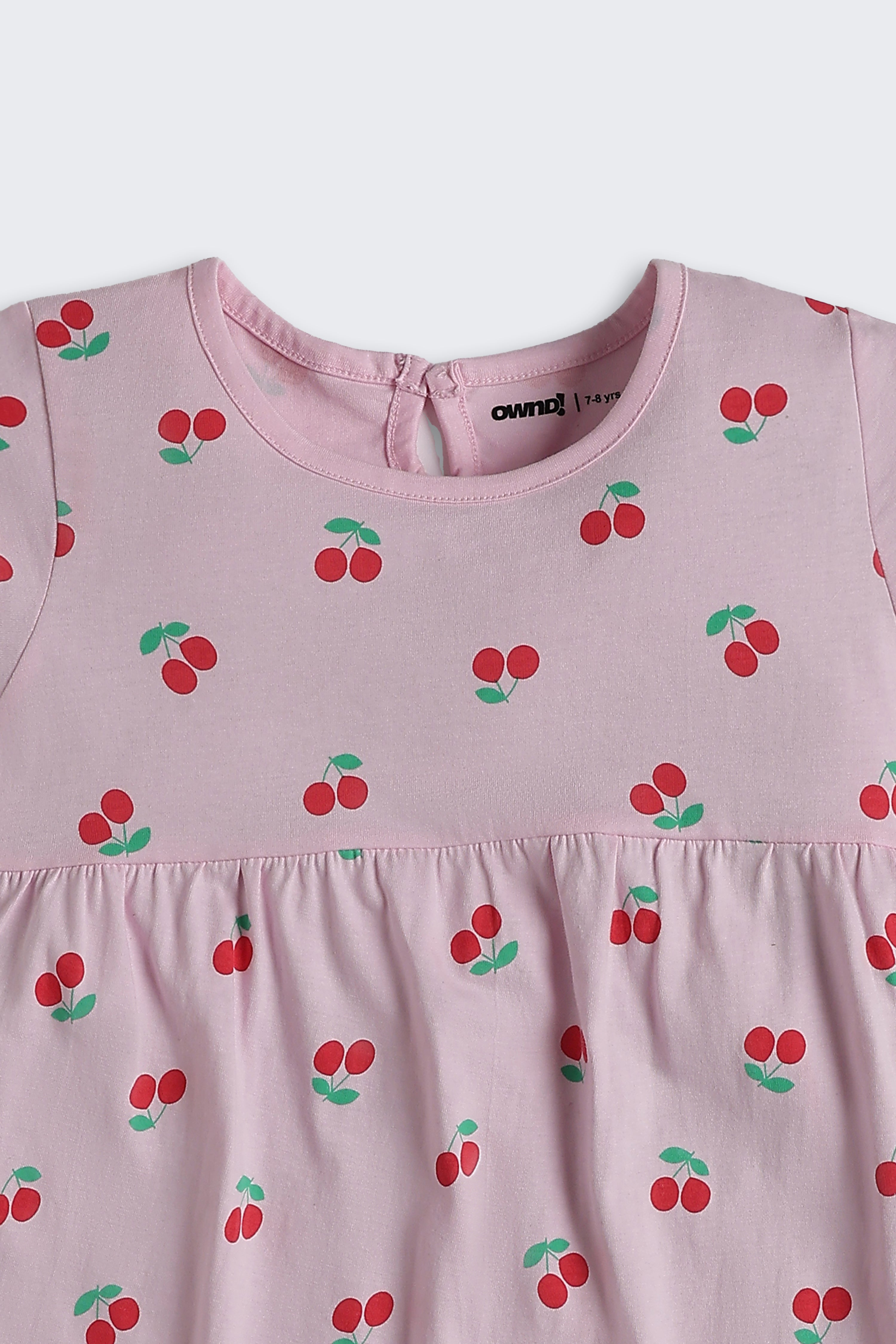 Pink Conversational Regular Fit Dresses for Girls - Image 4