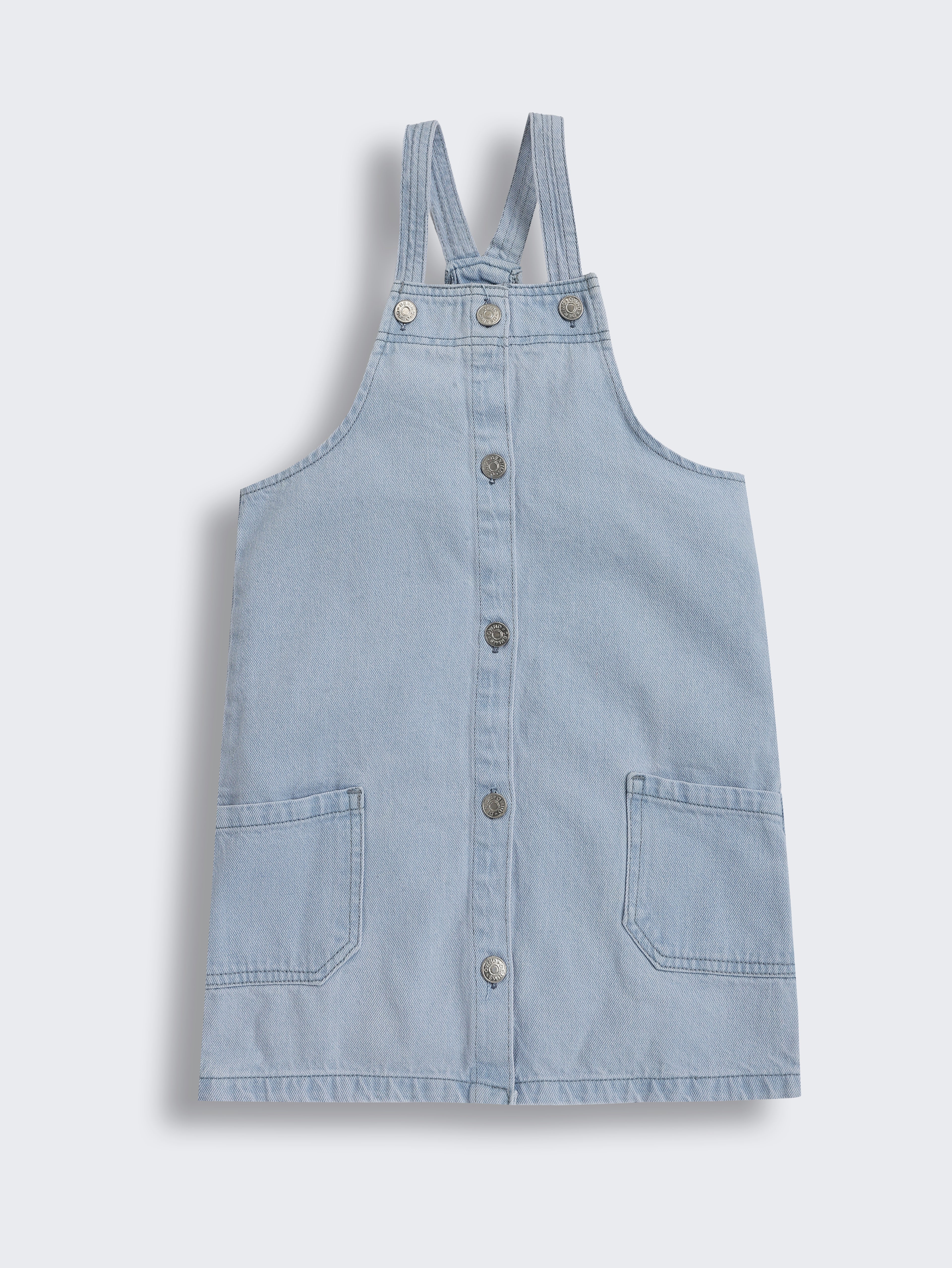 Light Blue Wear Regular Fit Dungarees With T-Shirt for Girls - Image 5