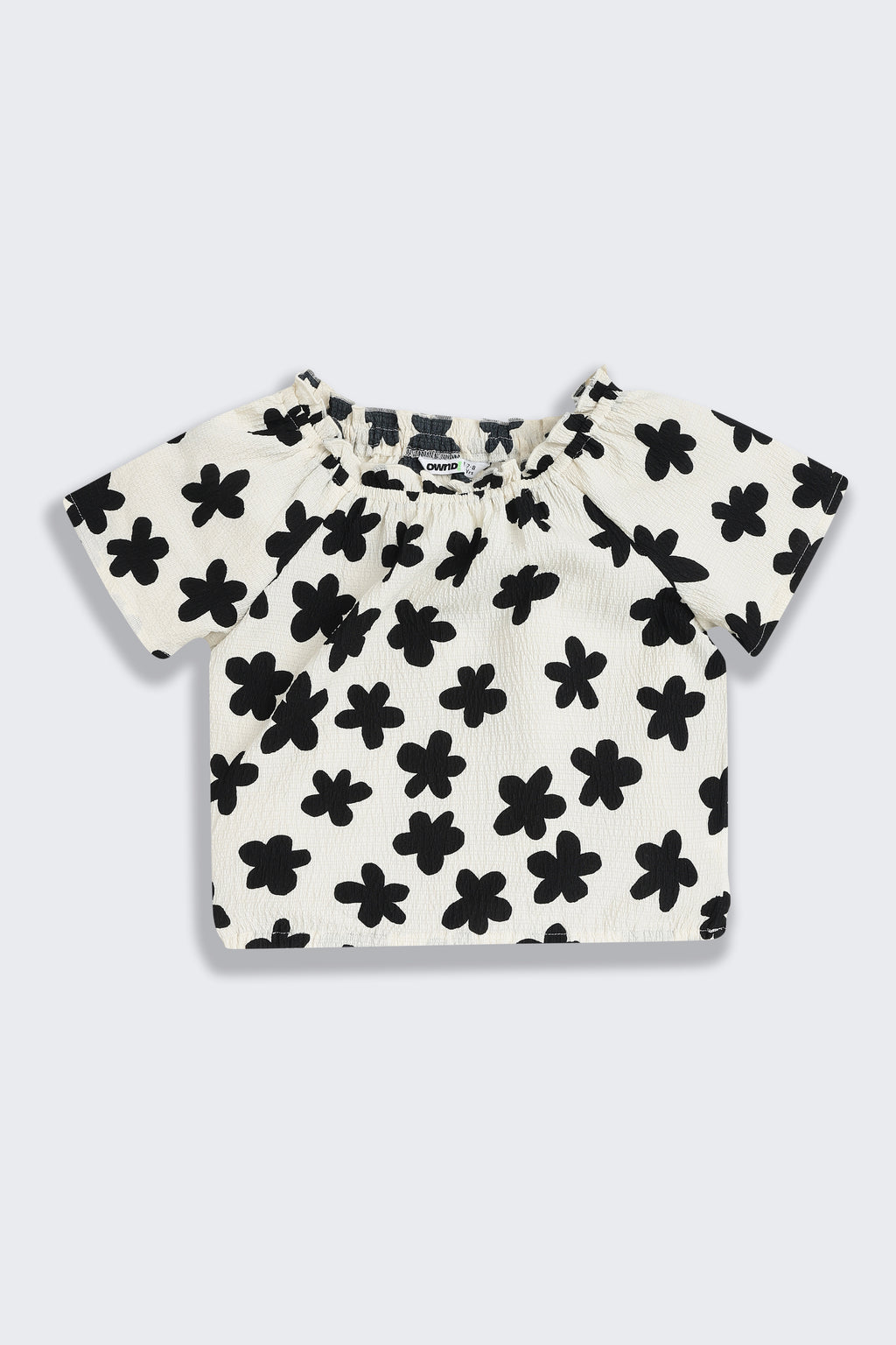 Black Floral Printed Regular Fit Co-ord Set for Girls - Image 3