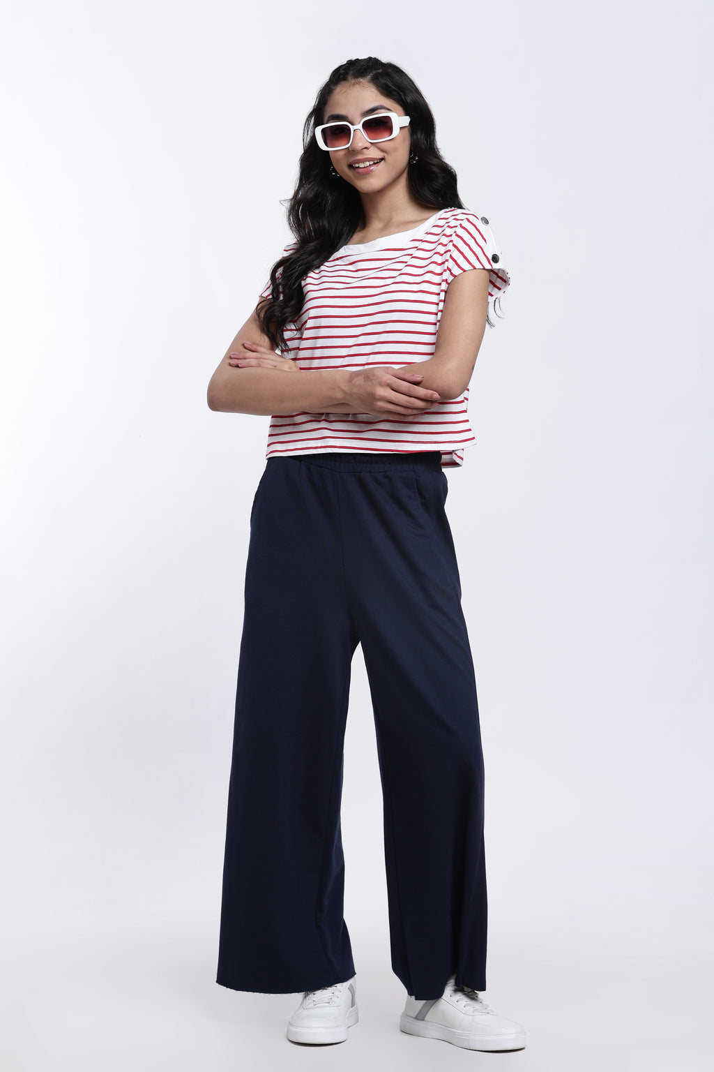 Red Striped Regular Fit Top for Women - Image 6