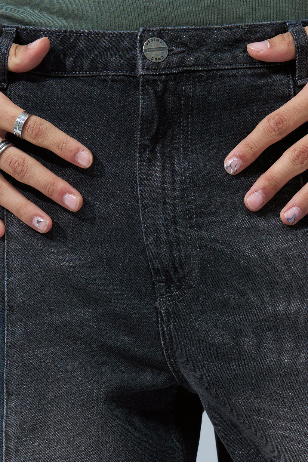 Charcoal Solid Carpenter Fit Jeans for Men - Image 3