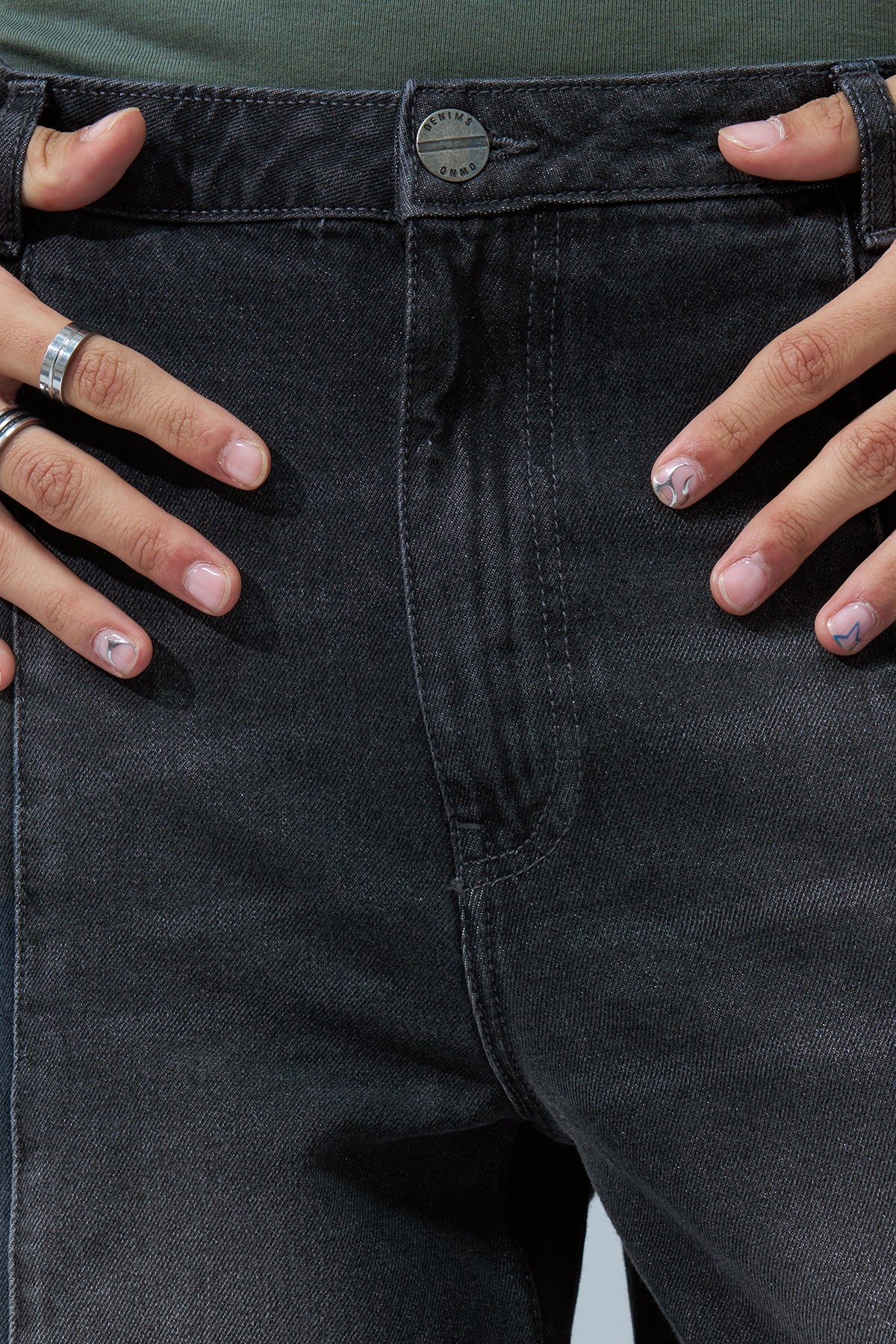 Charcoal Solid Carpenter Fit Jeans for Men - Image 3