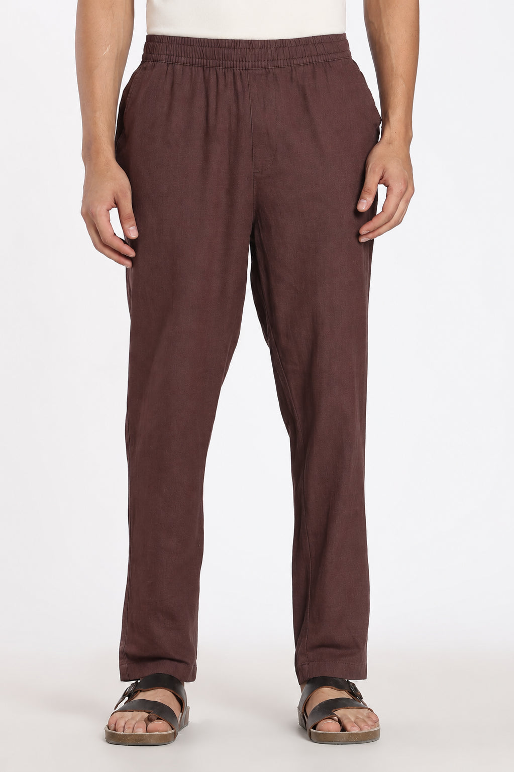 Brown 3 Pocketed Regular Fit Pant for Men - Image 2