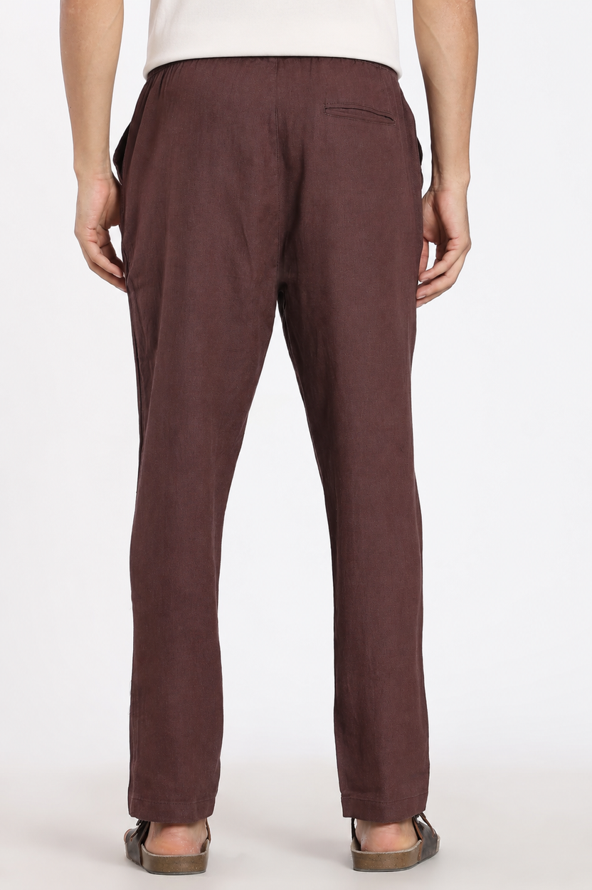 Brown 3 Pocketed Regular Fit Pant For Men - Image 5
