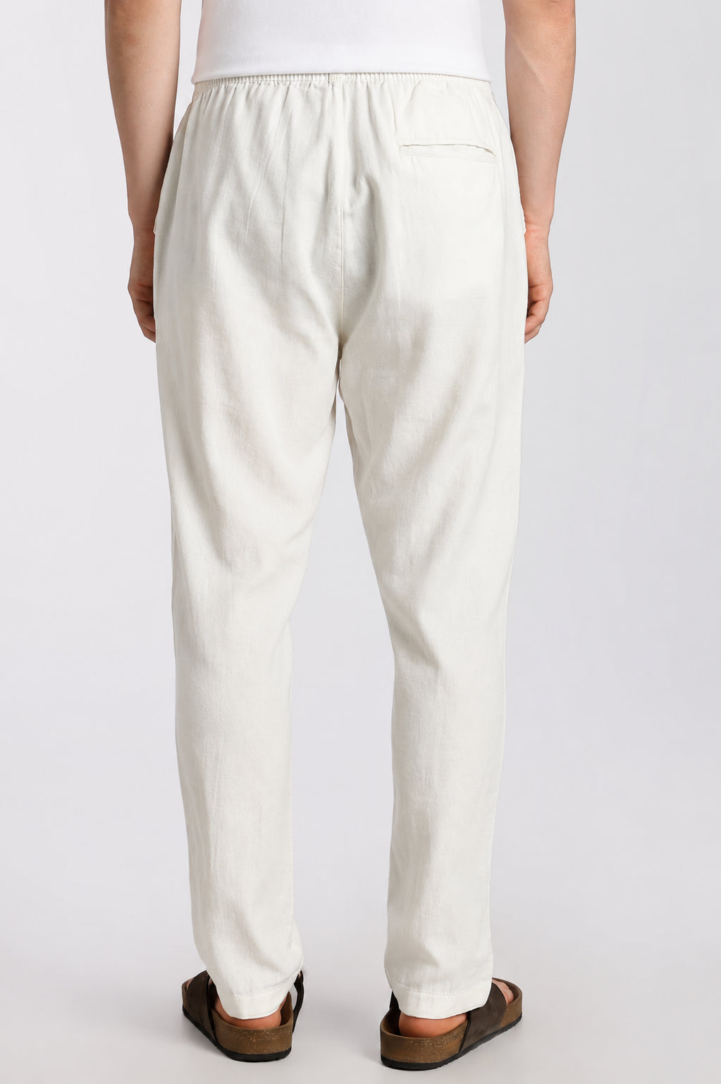 Off White Solid Regular Fit Trouser for Men - Image 5