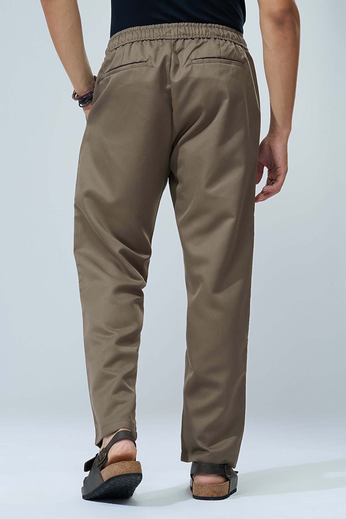 Olive Solid Regular Fit Trouser for Men - Image 5