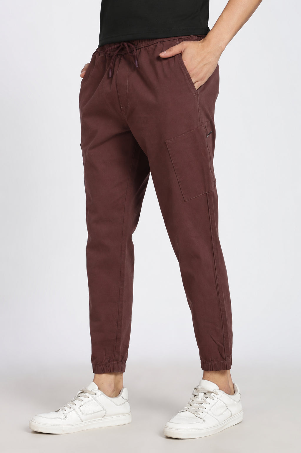 Brown 6 Pocketed Regular Fit Joggers for Men - Image 4