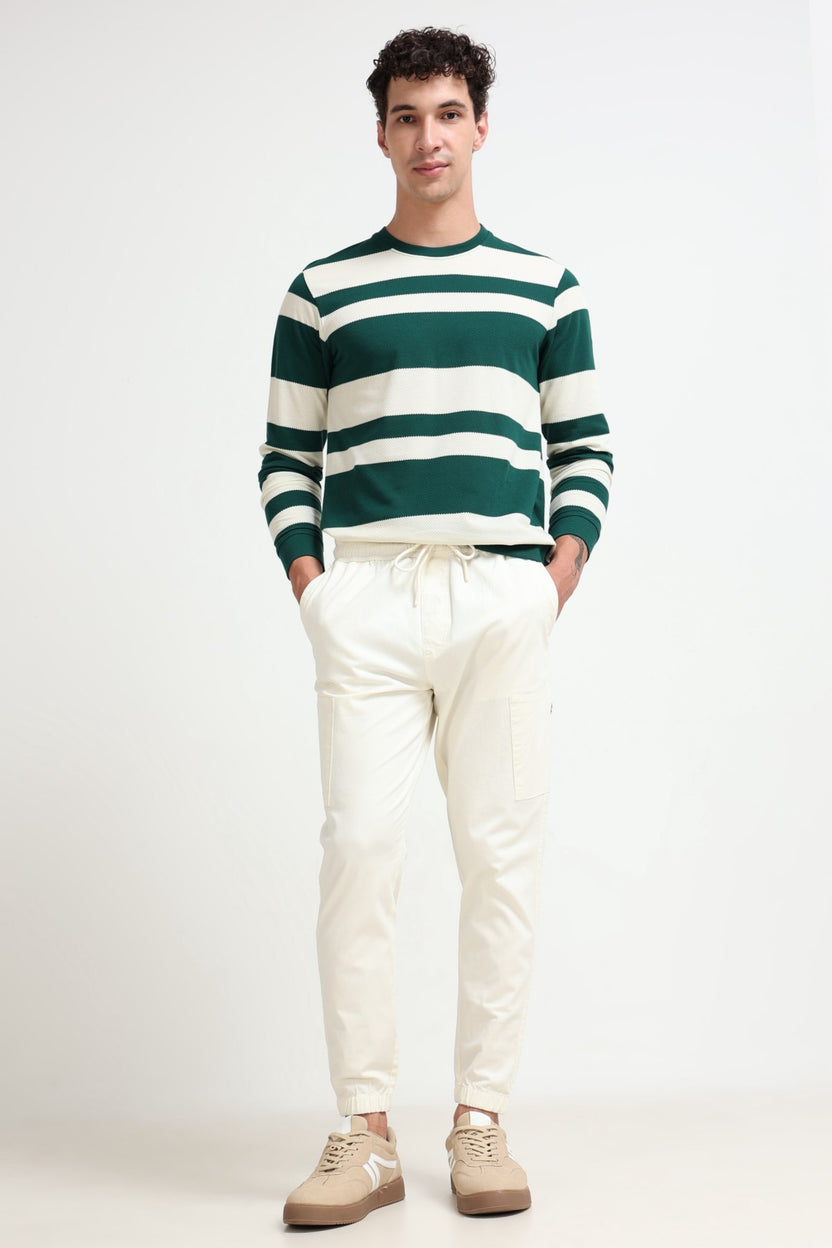 White Solid Regular Fit Joggers for Men - Image 5