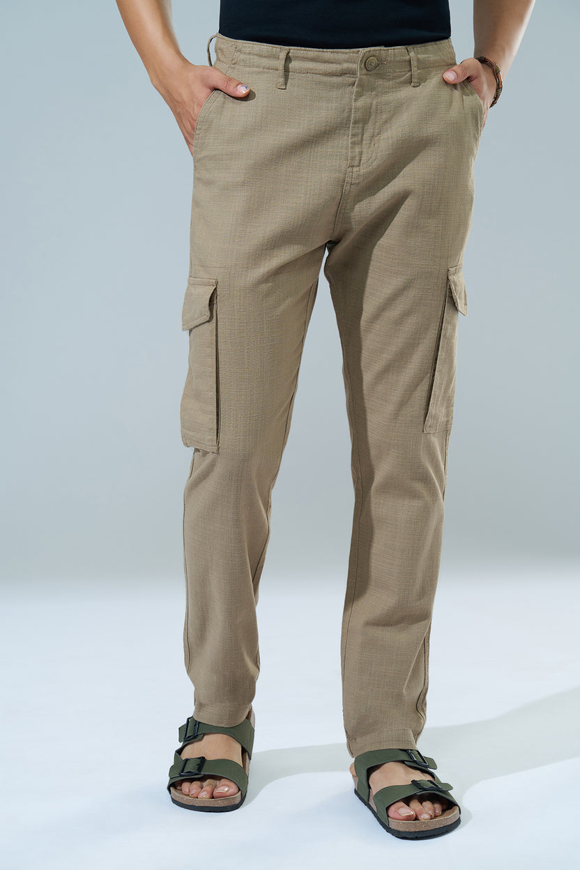 Beige Regular Fit Casual Trouser for Men - Image 2