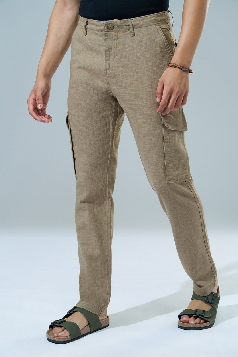 Beige Regular Fit Casual Trouser for Men - Image 4