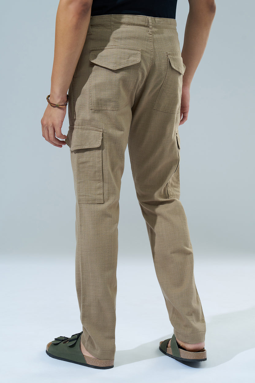 Beige Regular Fit Casual Trouser for Men - Image 5