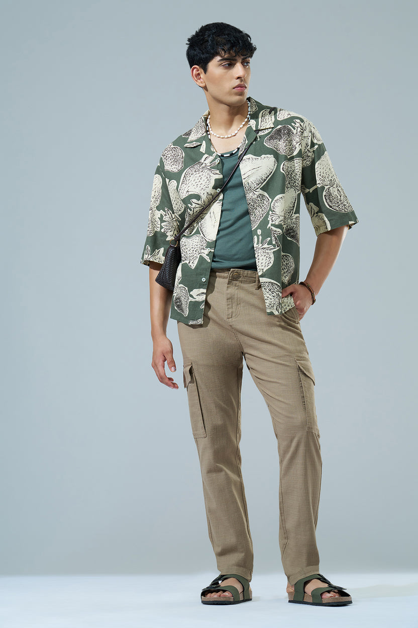 Beige Regular Fit Casual Trouser for Men - Image 6