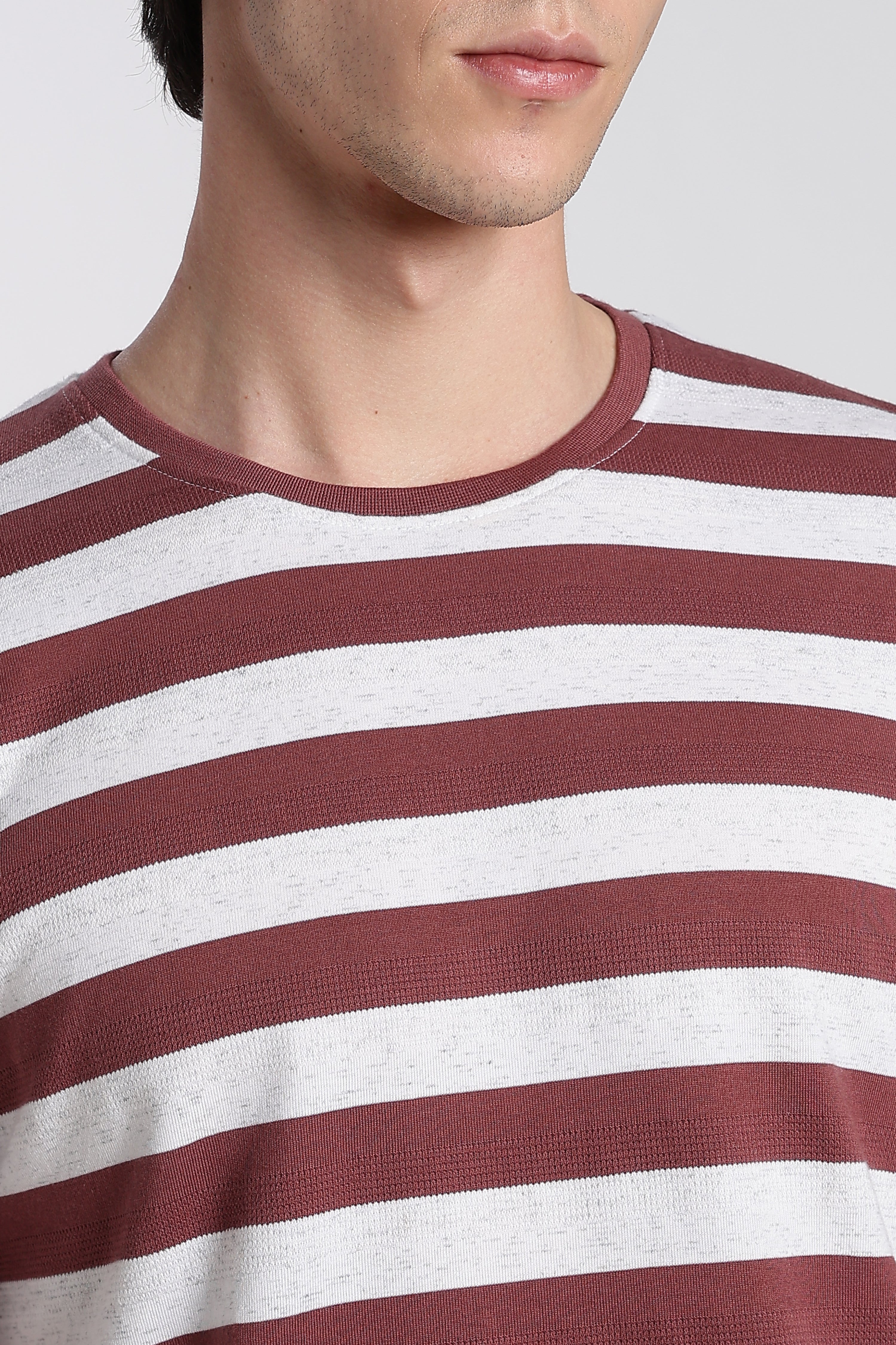Rust Stripes Regular Fit T-Shirt for Men - Image 3