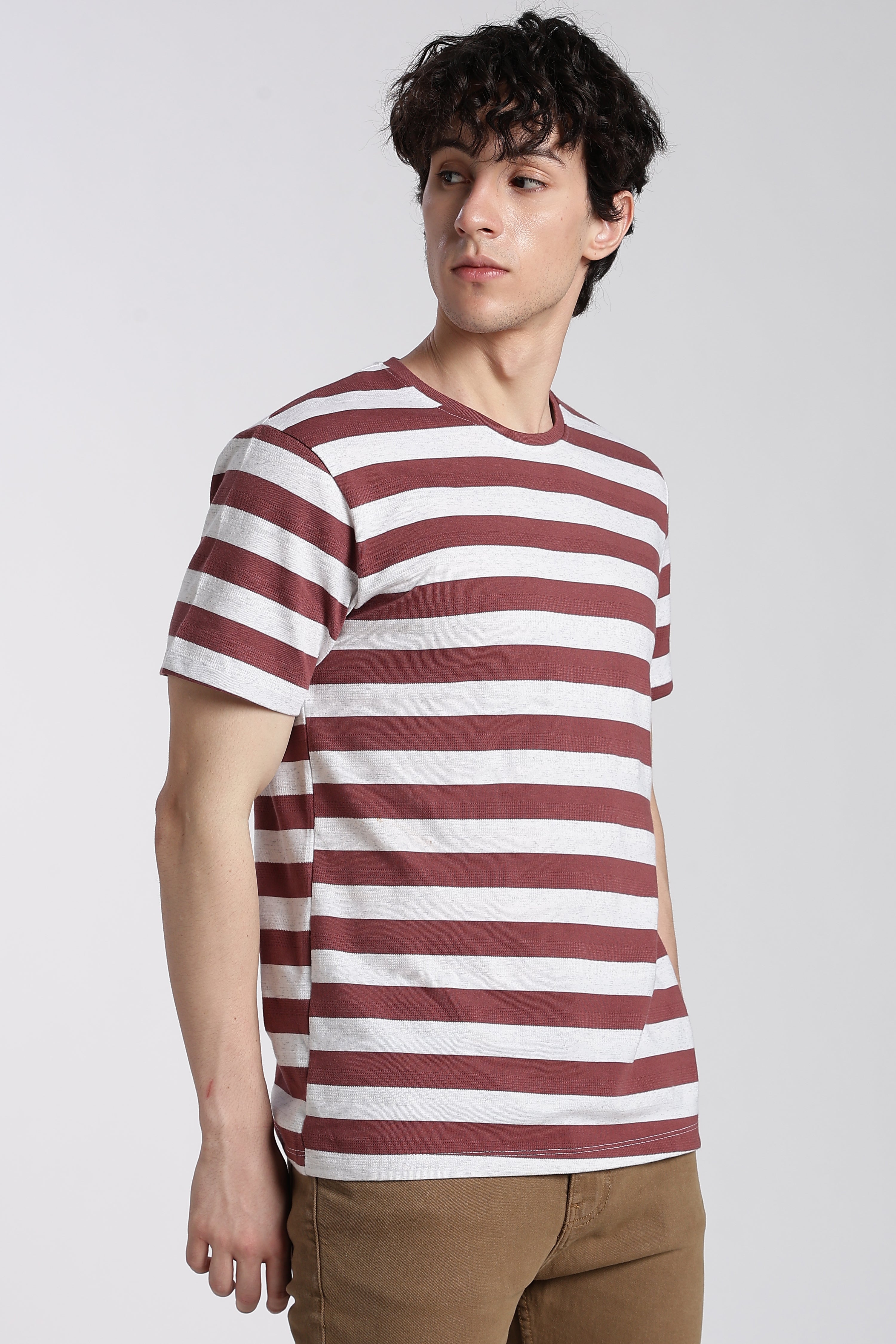 Rust Stripes Regular Fit T-Shirt for Men - Image 4