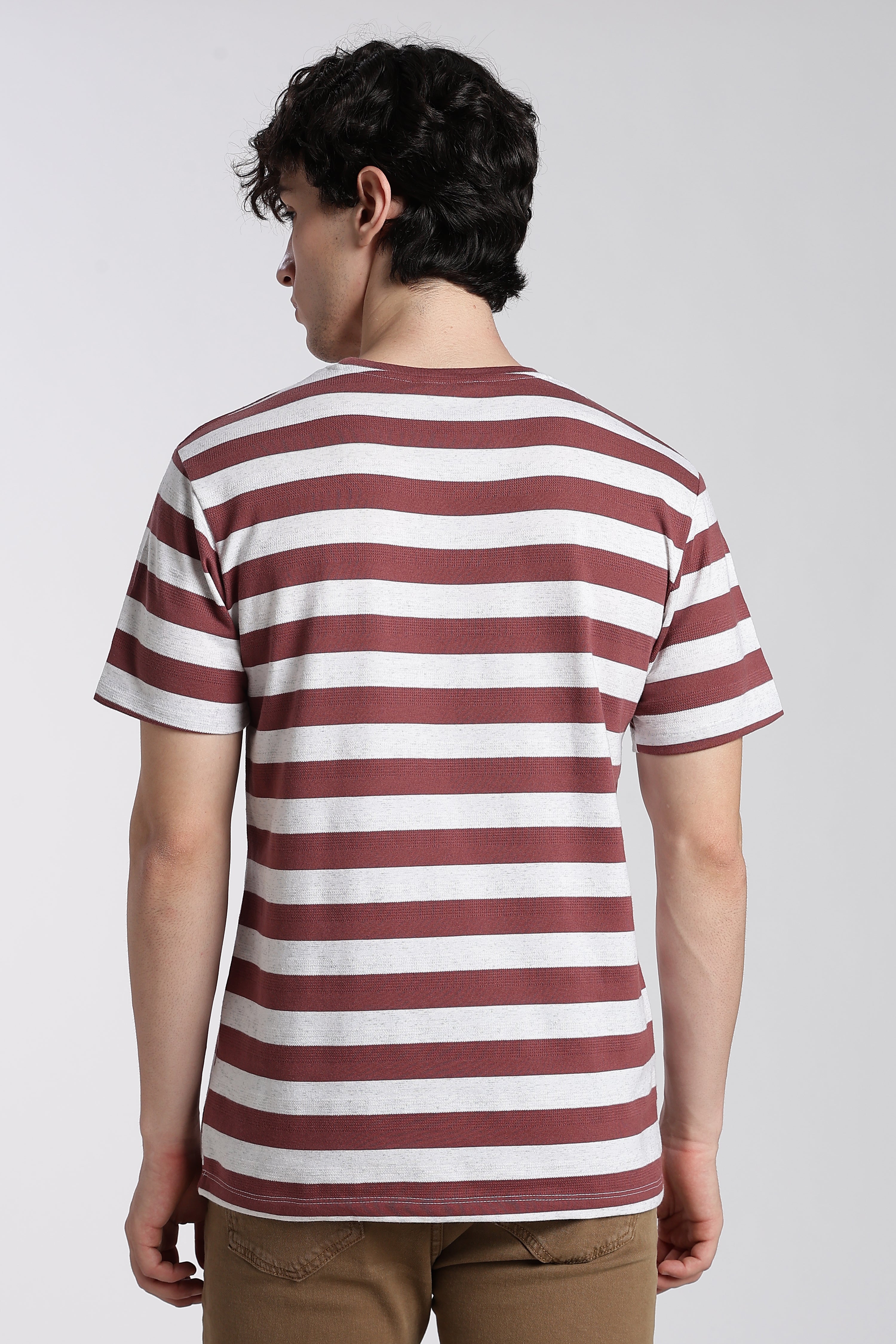 Rust Stripes Regular Fit T-Shirt for Men - Image 5