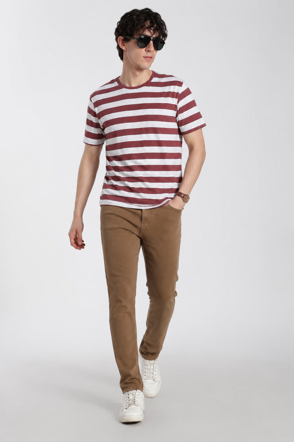 Rust Stripes Regular Fit T-Shirt for Men - Image 6